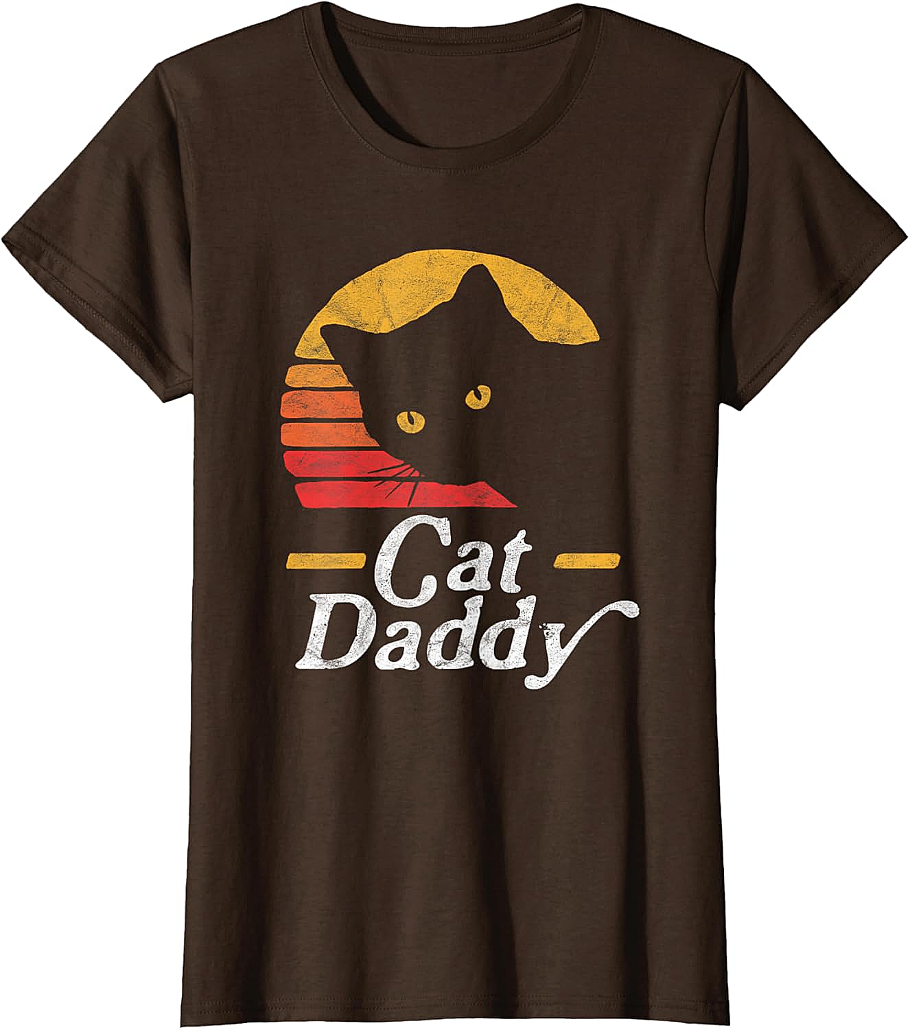 Retro Cat Daddy T-Shirt Vintage Sunset Graphic Tee