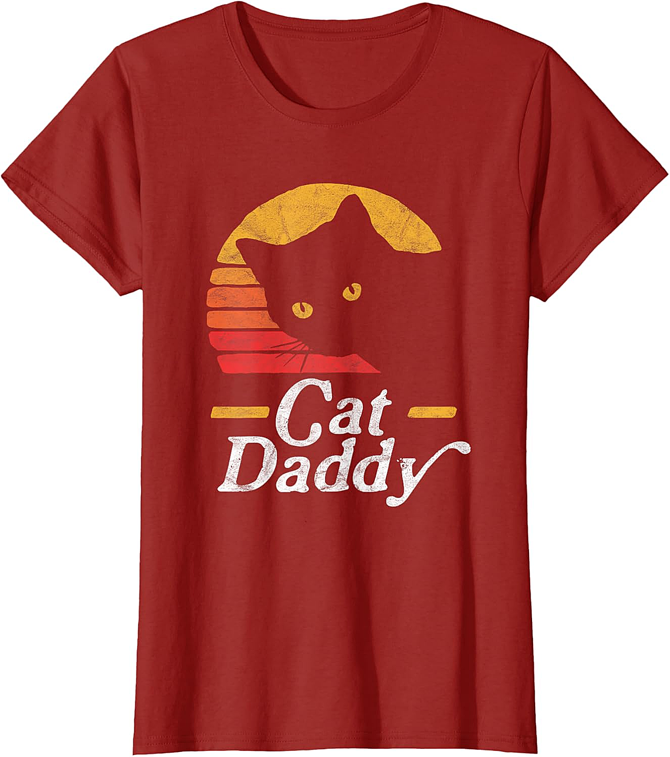 Retro Cat Daddy T-Shirt Vintage Sunset Graphic Tee