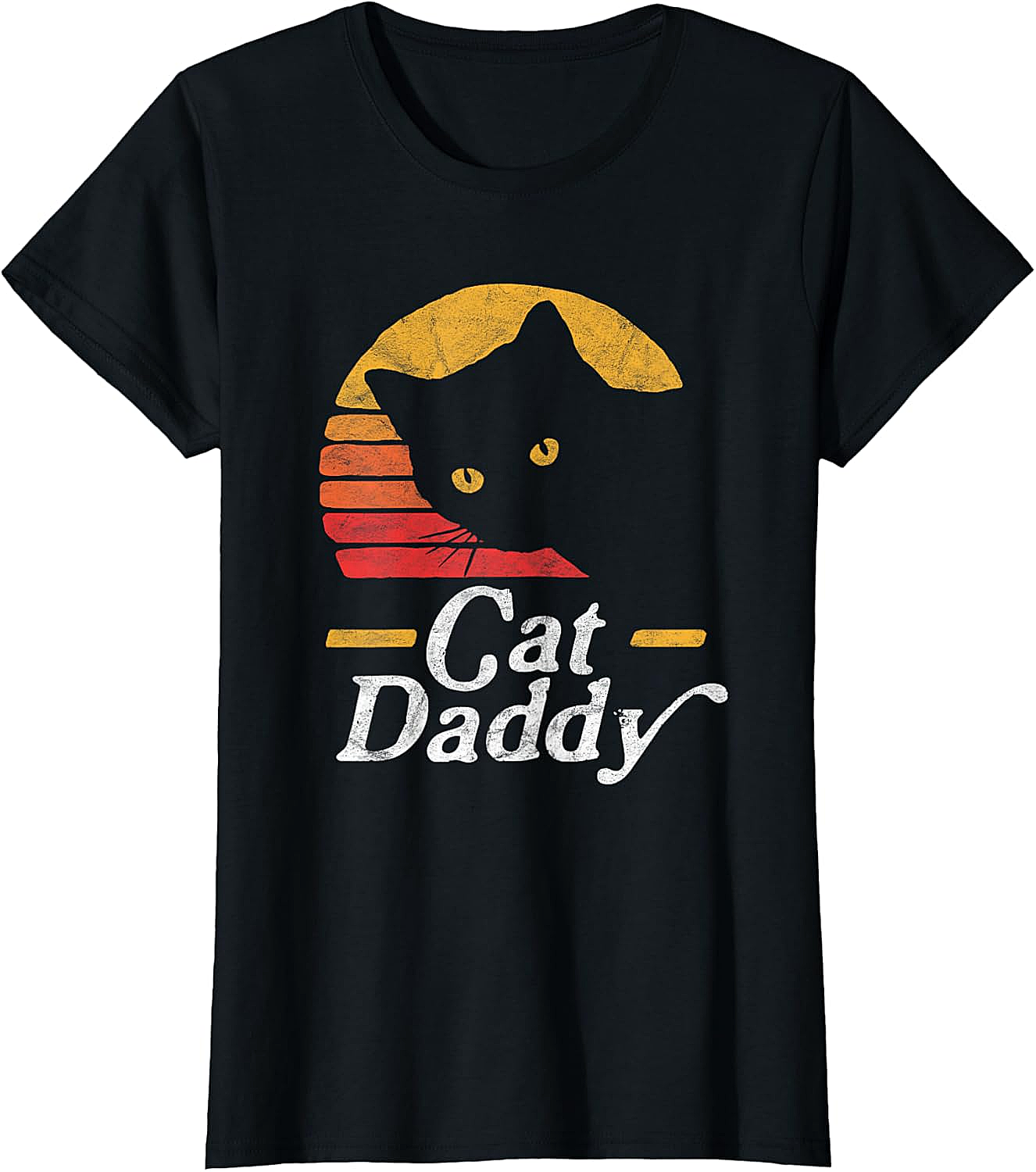 Retro Cat Daddy T-Shirt Vintage Sunset Graphic Tee