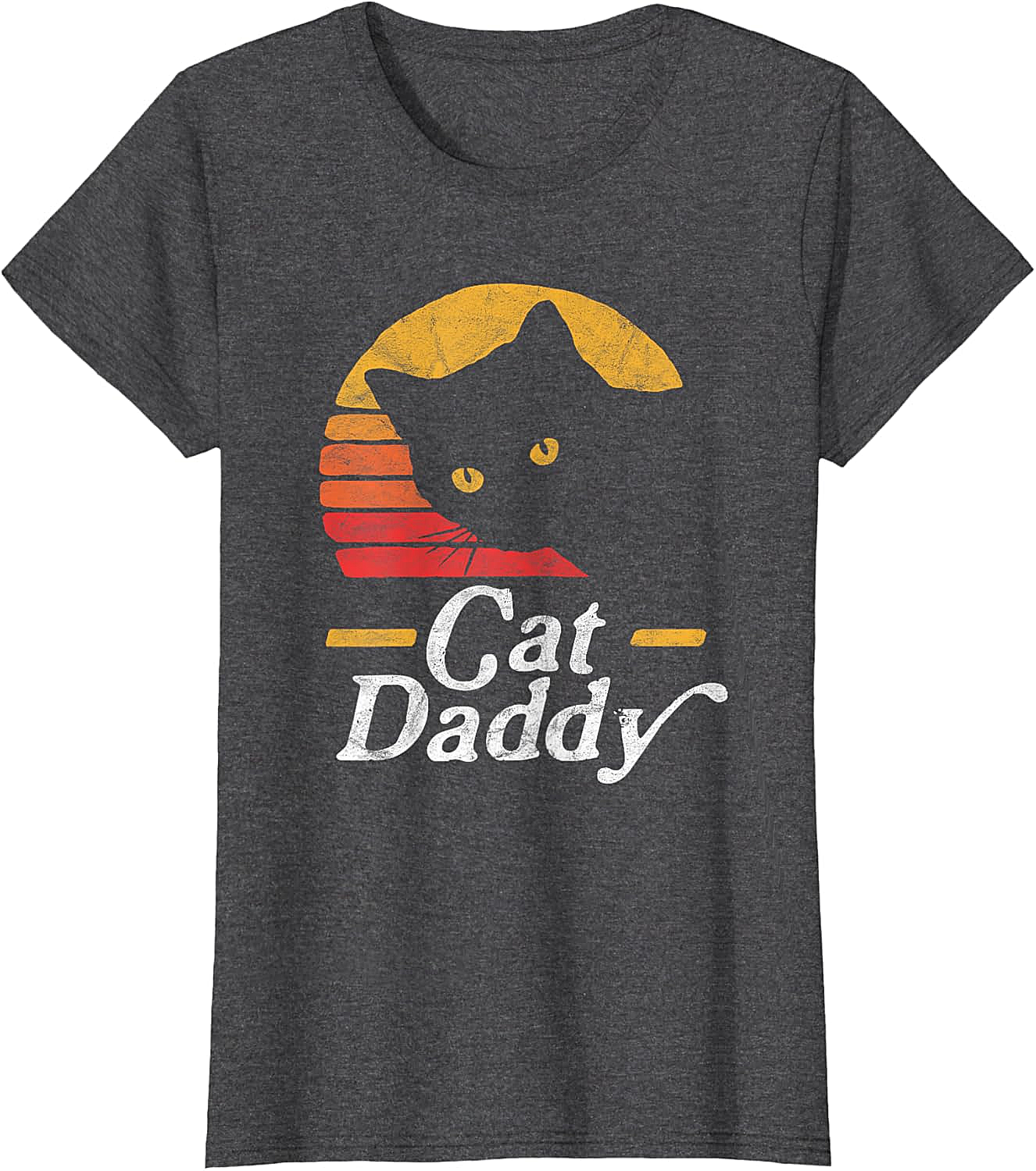 Retro Cat Daddy T-Shirt Vintage Sunset Graphic Tee
