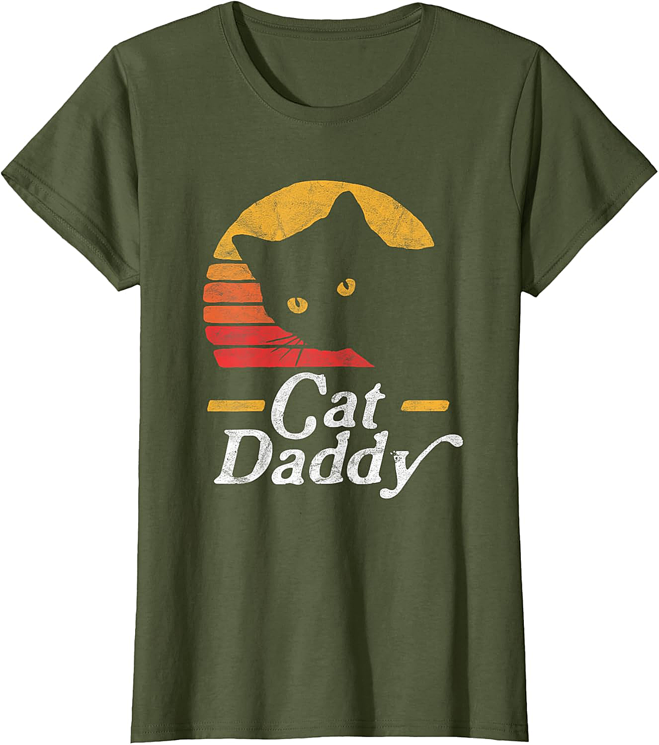 Retro Cat Daddy T-Shirt Vintage Sunset Graphic Tee
