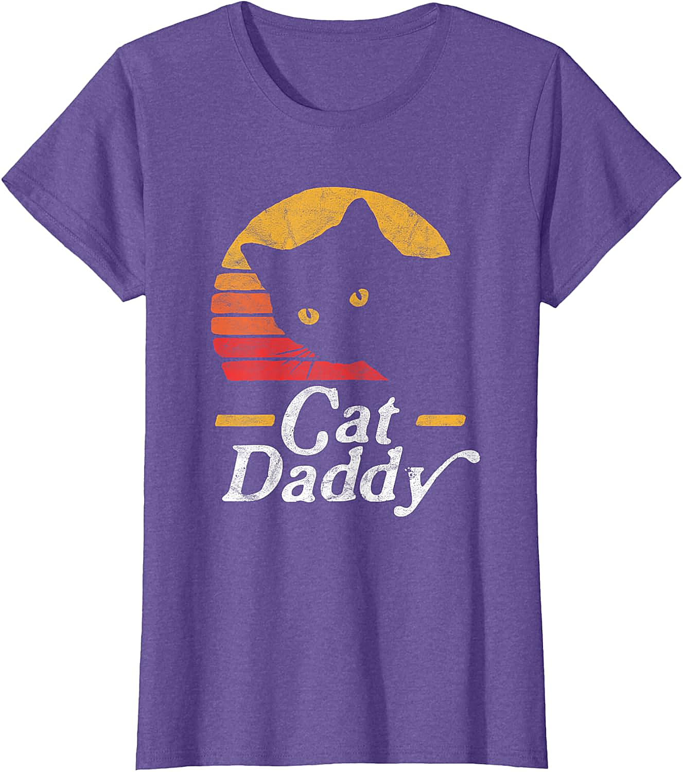 Retro Cat Daddy T-Shirt Vintage Sunset Graphic Tee