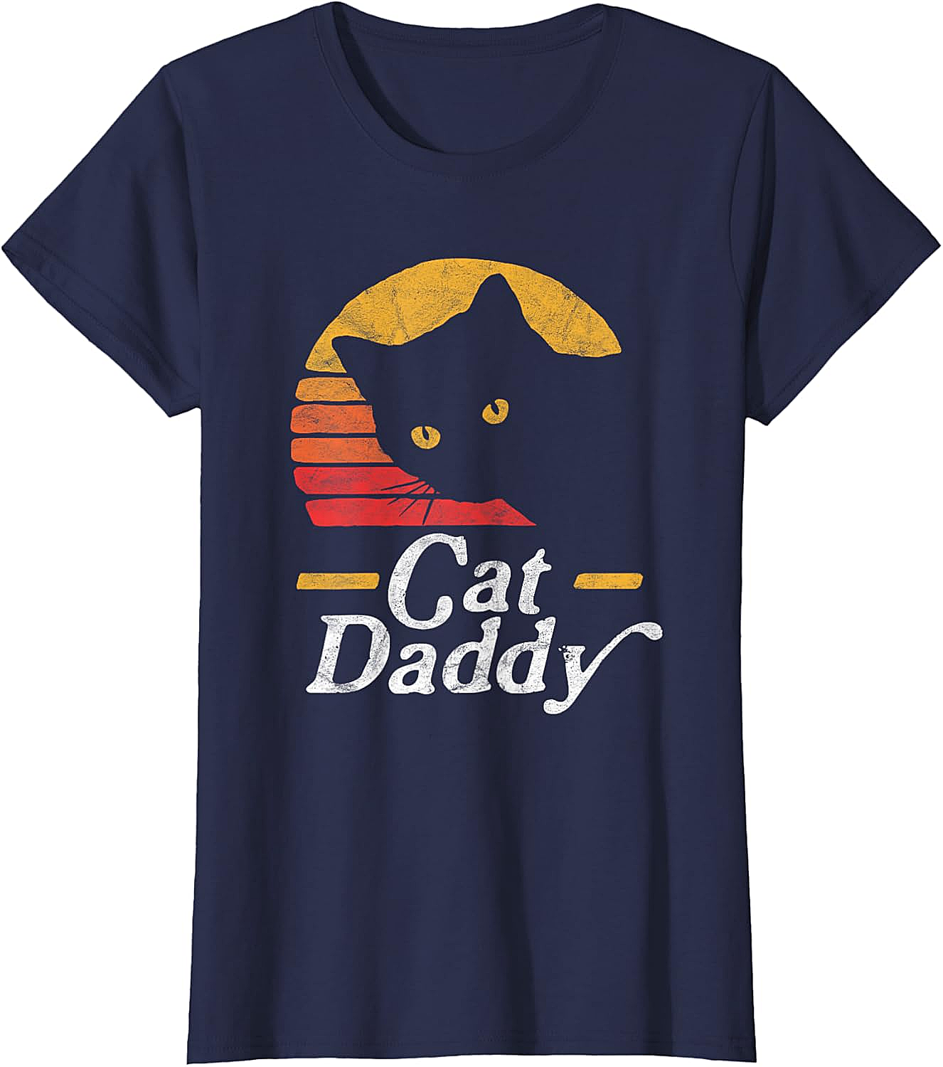 Retro Cat Daddy T-Shirt Vintage Sunset Graphic Tee