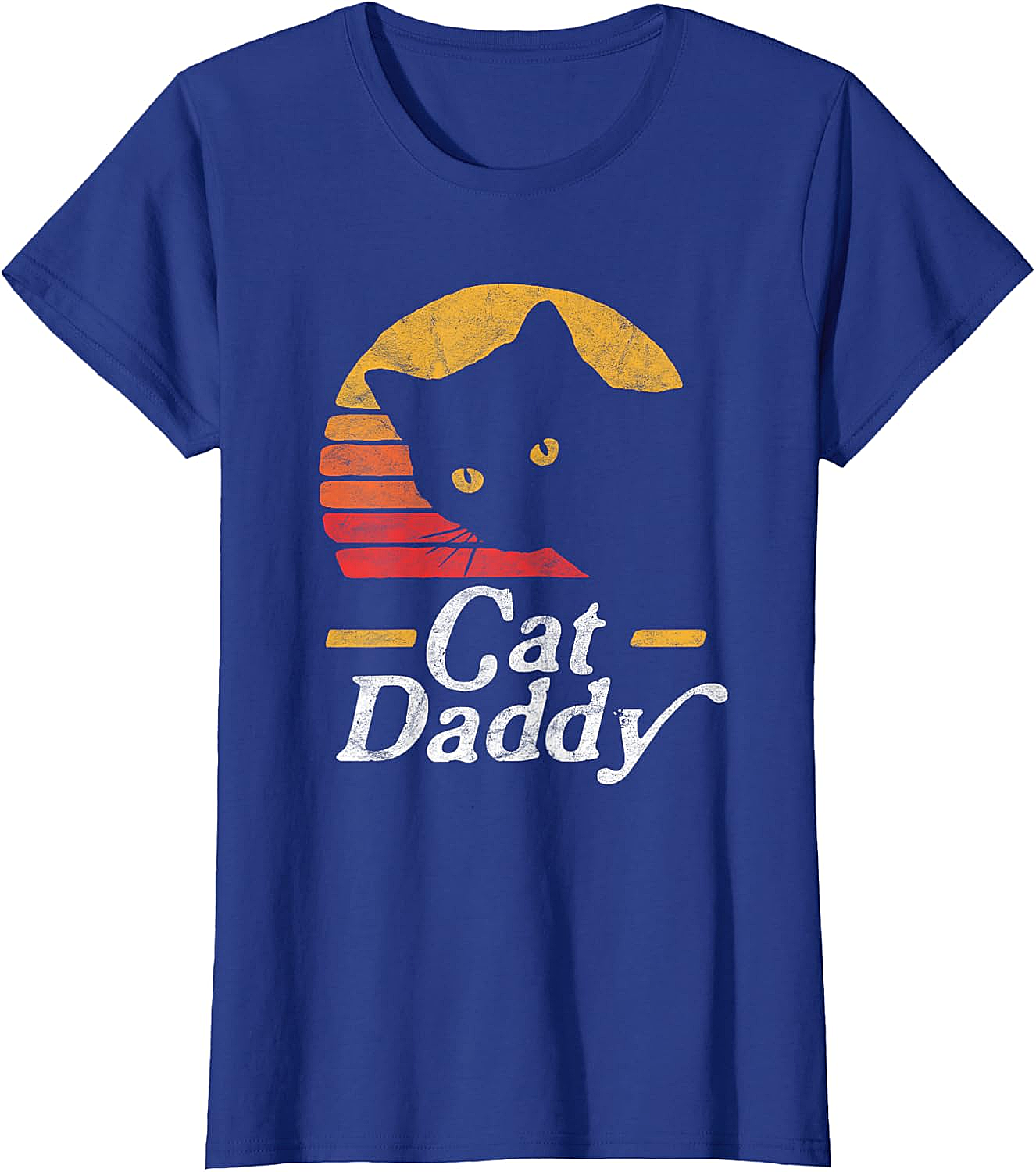 Retro Cat Daddy T-Shirt Vintage Sunset Graphic Tee