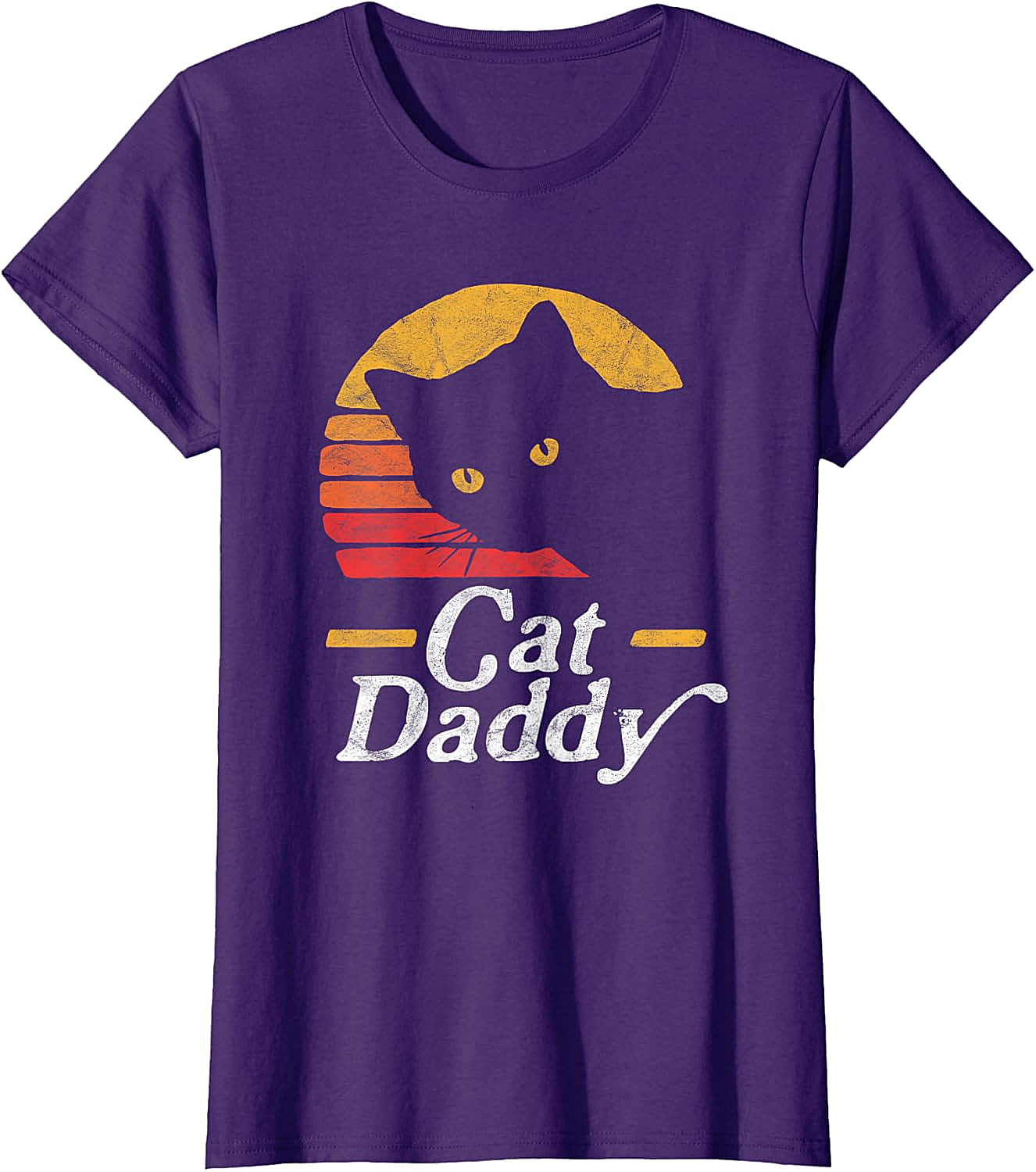 Retro Cat Daddy T-Shirt Vintage Sunset Graphic Tee