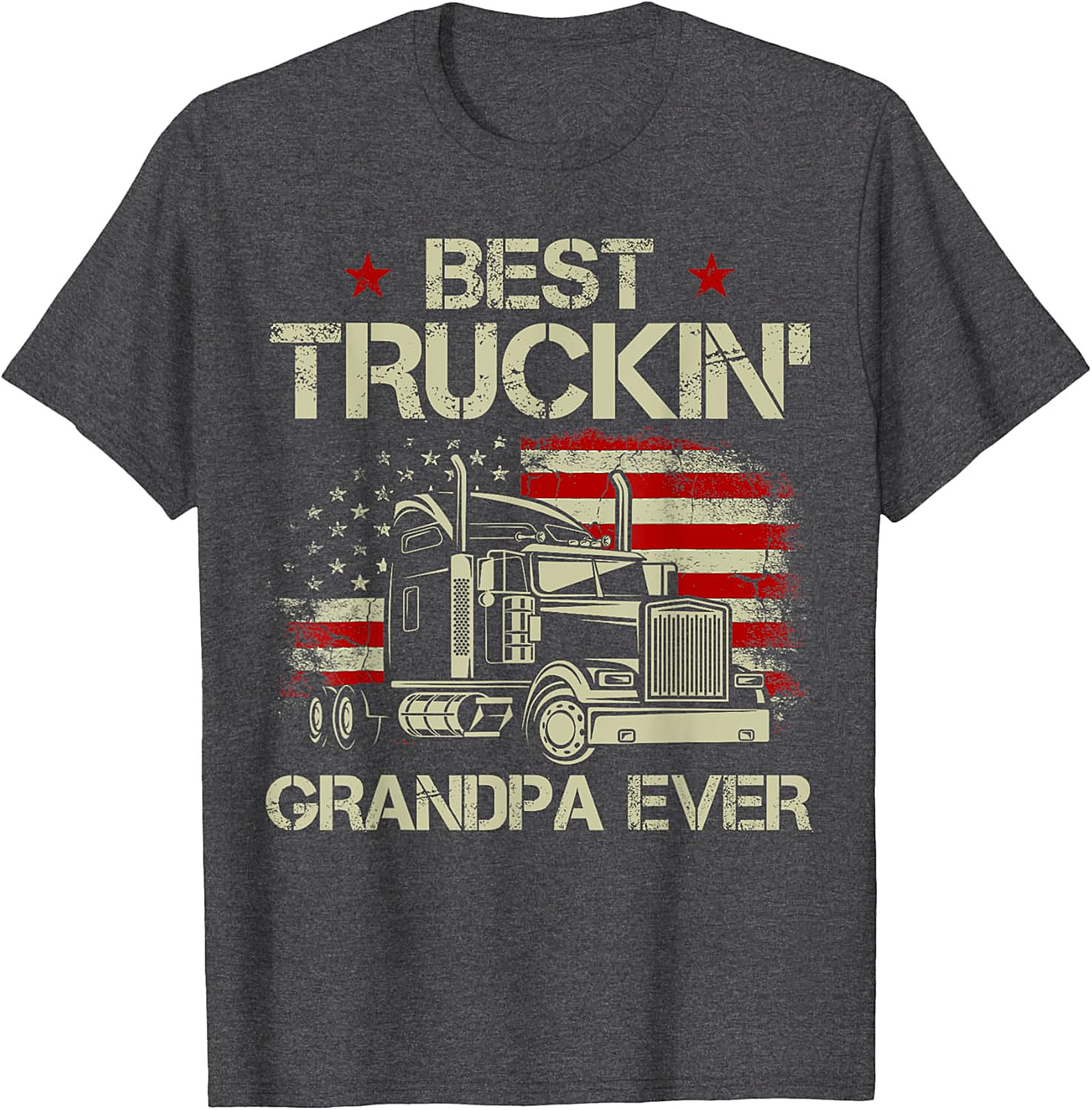  Best Truckin' Grandpa T-shirt | Patriotic Trucker Gift Tee
