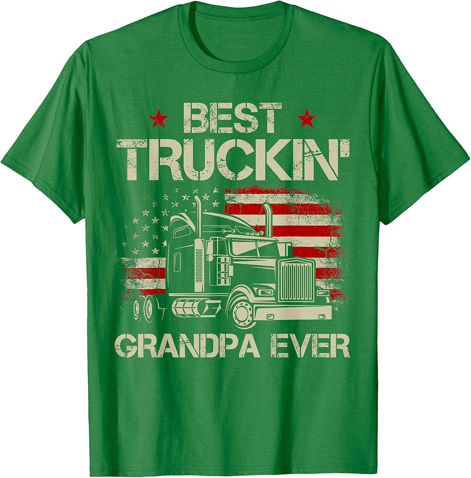 Best Truckin' Grandpa T-shirt | Patriotic Trucker Gift Tee