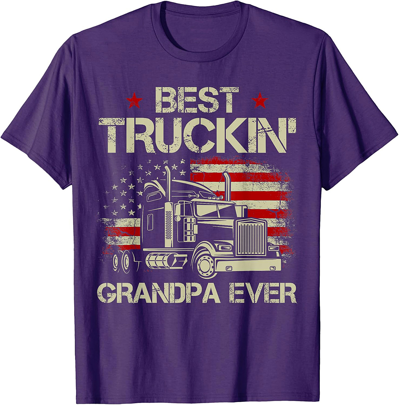  Best Truckin' Grandpa T-shirt | Patriotic Trucker Gift Tee