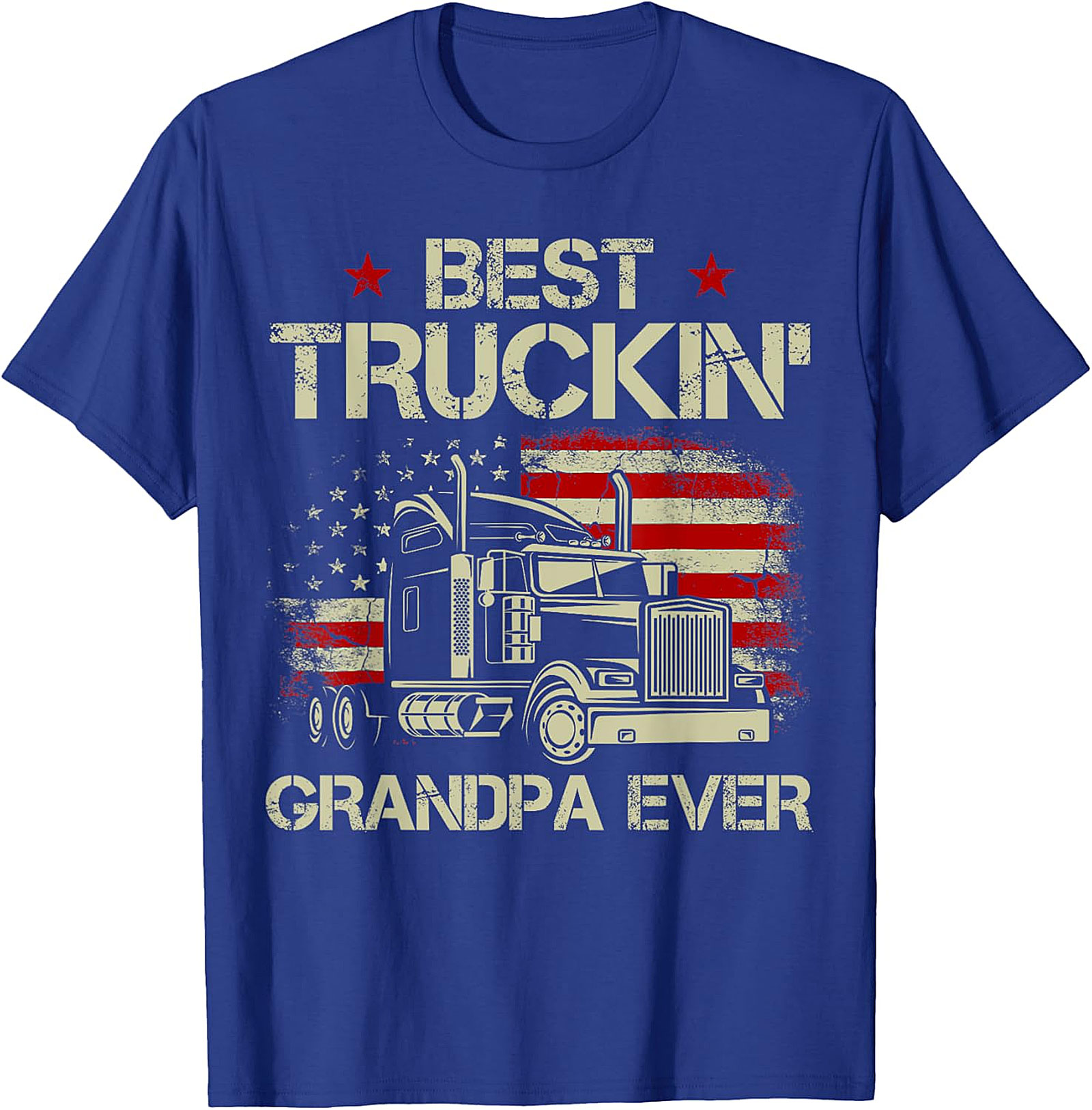  Best Truckin' Grandpa T-shirt | Patriotic Trucker Gift Tee