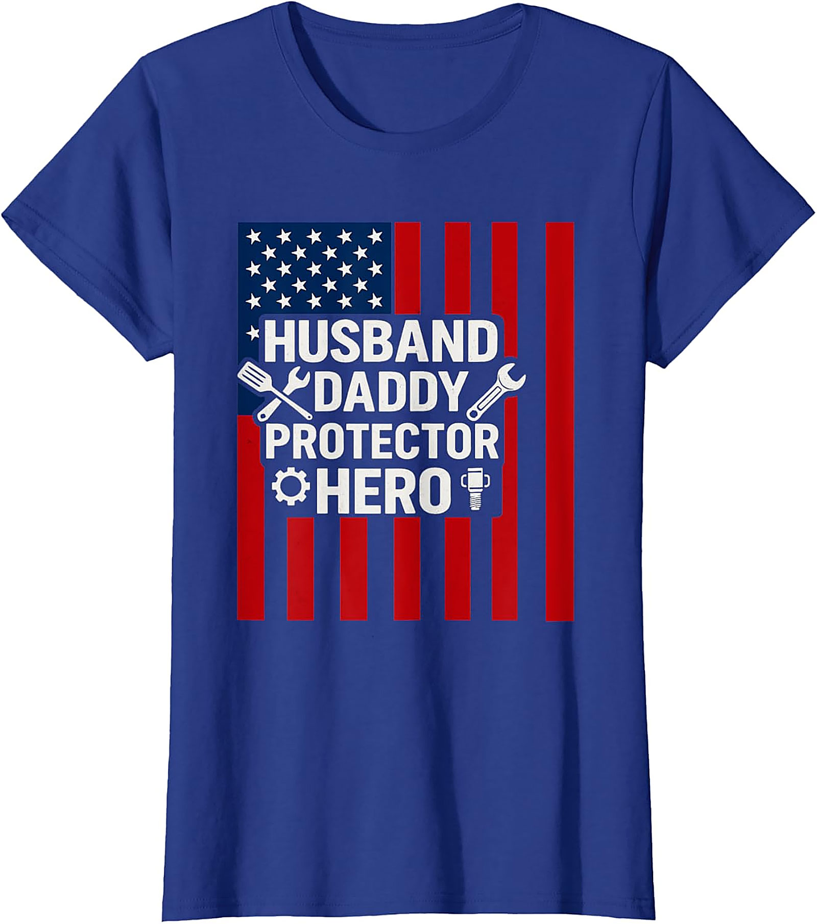 Husband Daddy Protector Hero T-Shirt | Patriotic Dad Gift