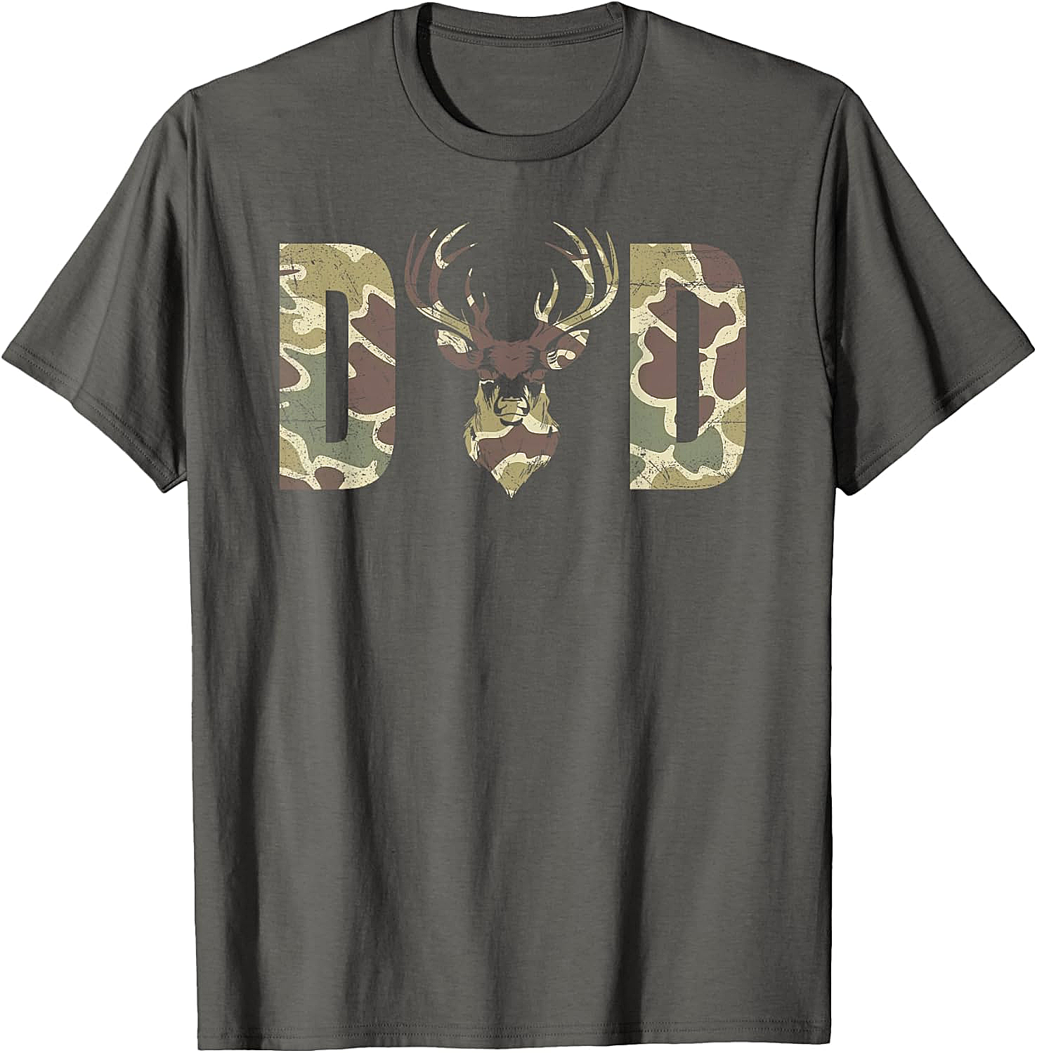 Camo Deer Dad T-shirt Hunting Graphic Tee for Men
