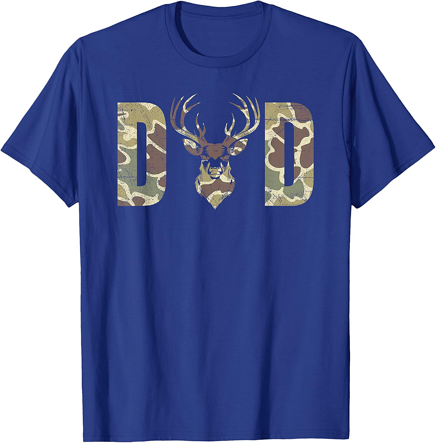 Camo Deer Dad T-shirt Hunting Graphic Tee for Men