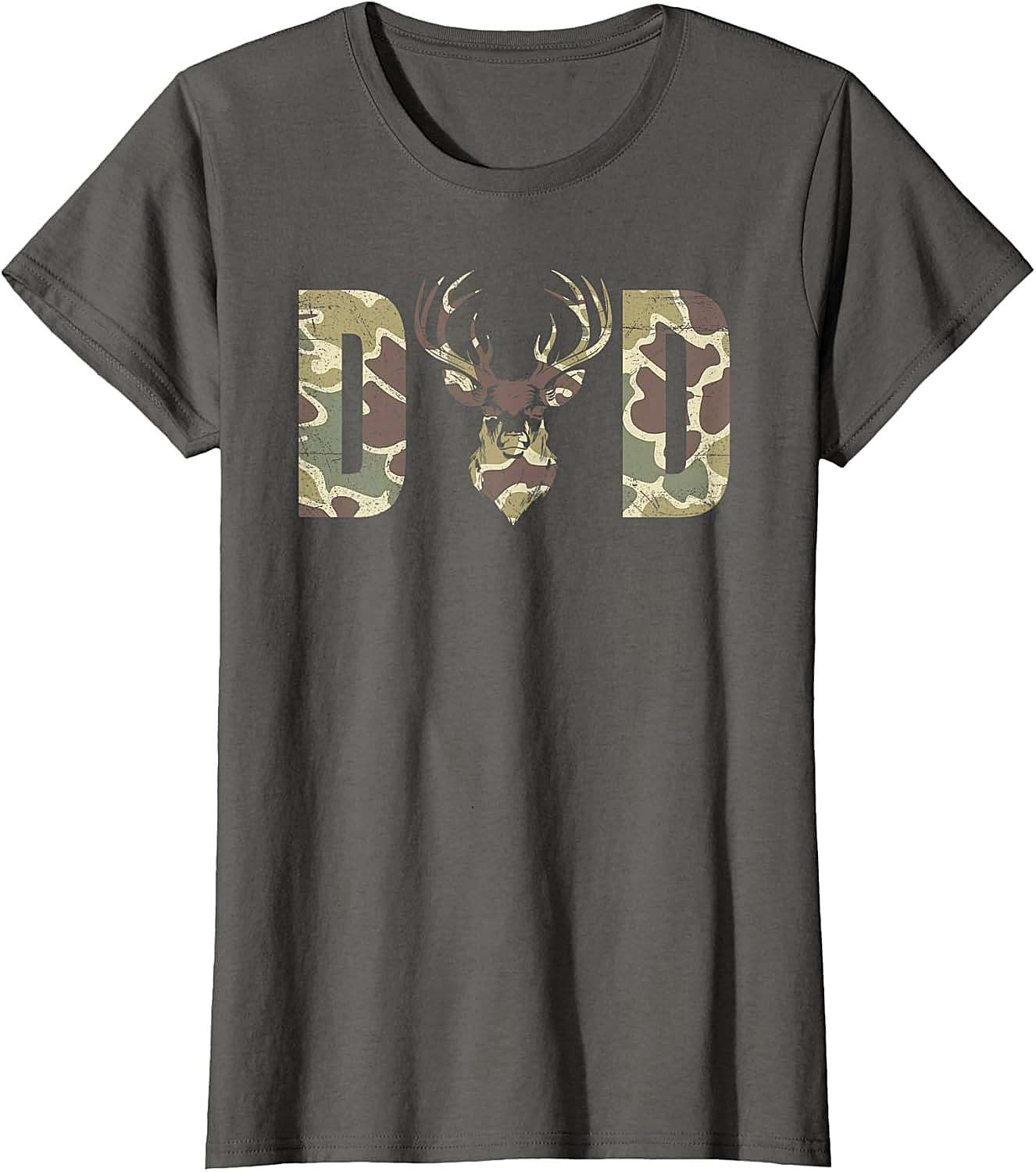 Camo Deer Dad T-shirt Hunting Graphic Tee for Men