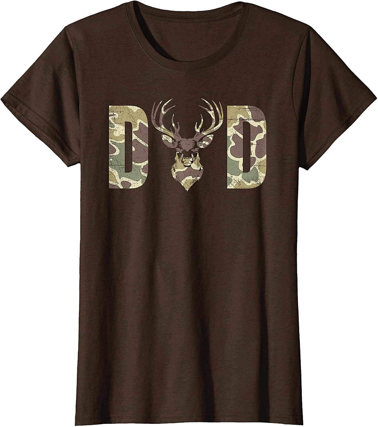 Camo Deer Dad T-shirt Hunting Graphic Tee for Men
