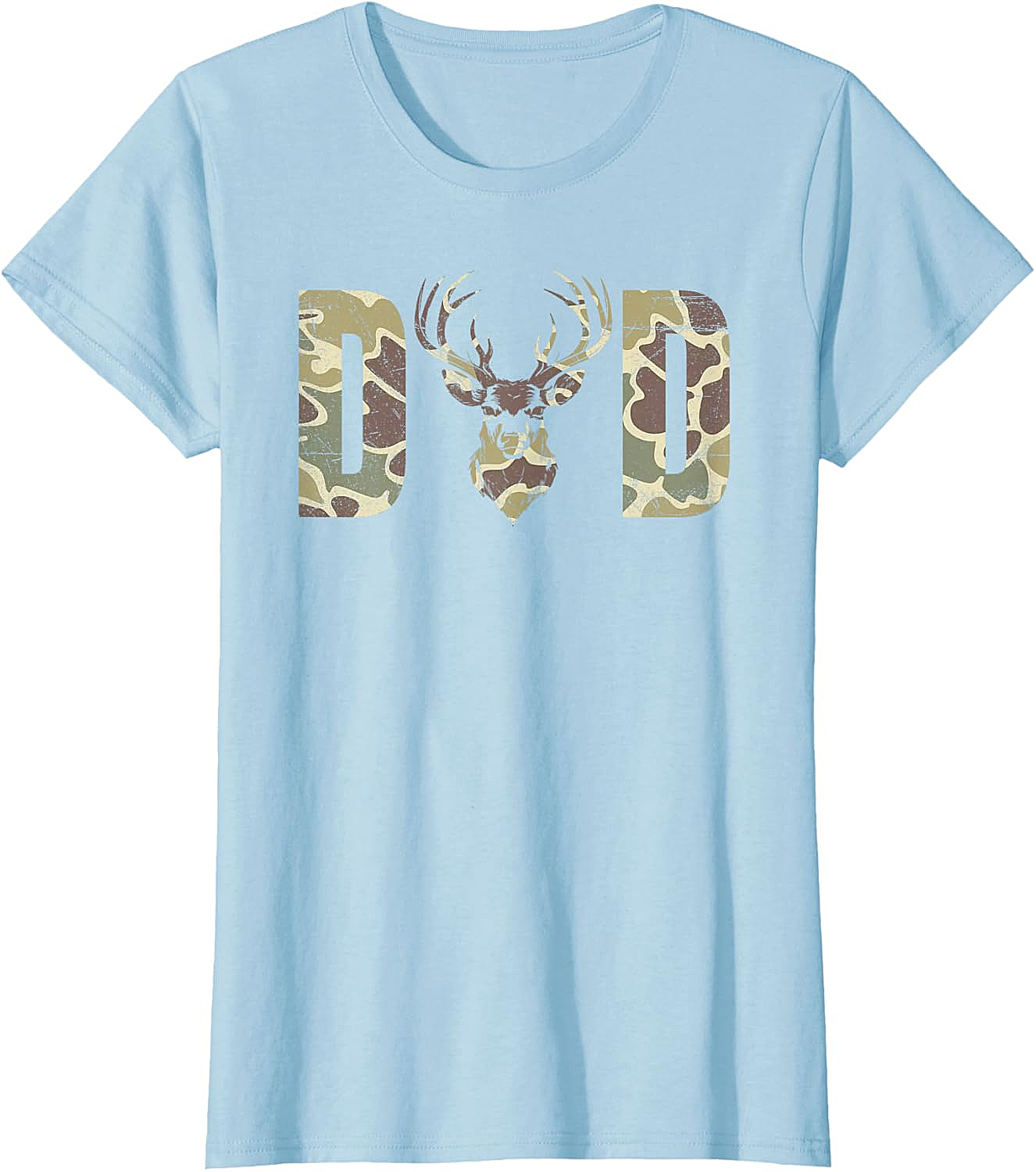 Camo Deer Dad T-shirt Hunting Graphic Tee for Men