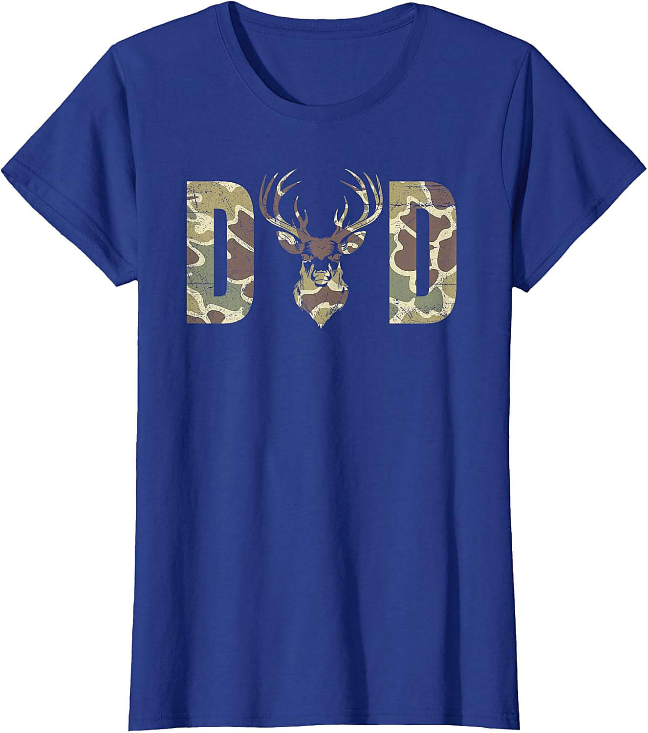 Camo Deer Dad T-shirt Hunting Graphic Tee for Men