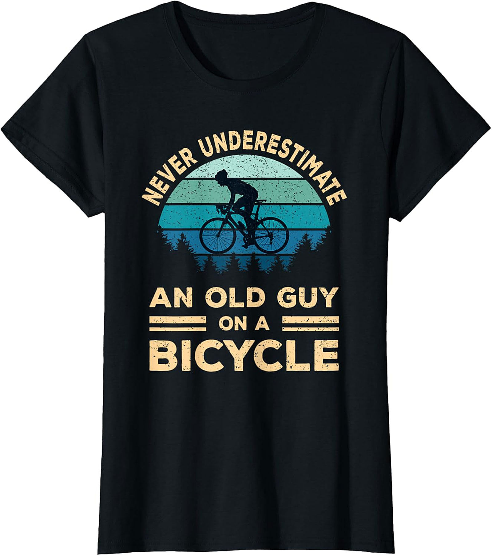  Never Underestimate An Old Guy On A Bicycle T-Shirt | Retro Tee