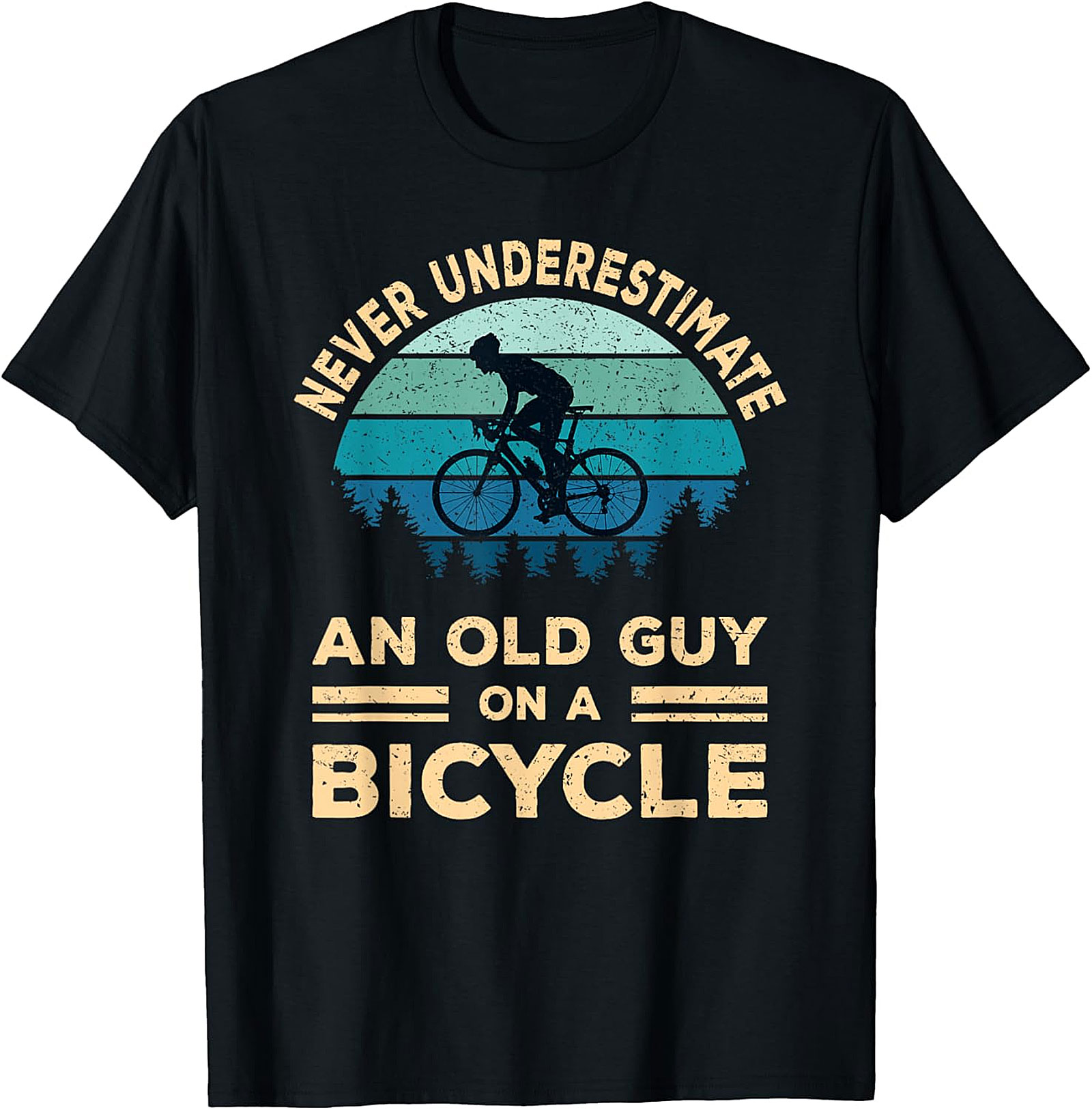  Never Underestimate An Old Guy On A Bicycle T-Shirt | Retro Tee