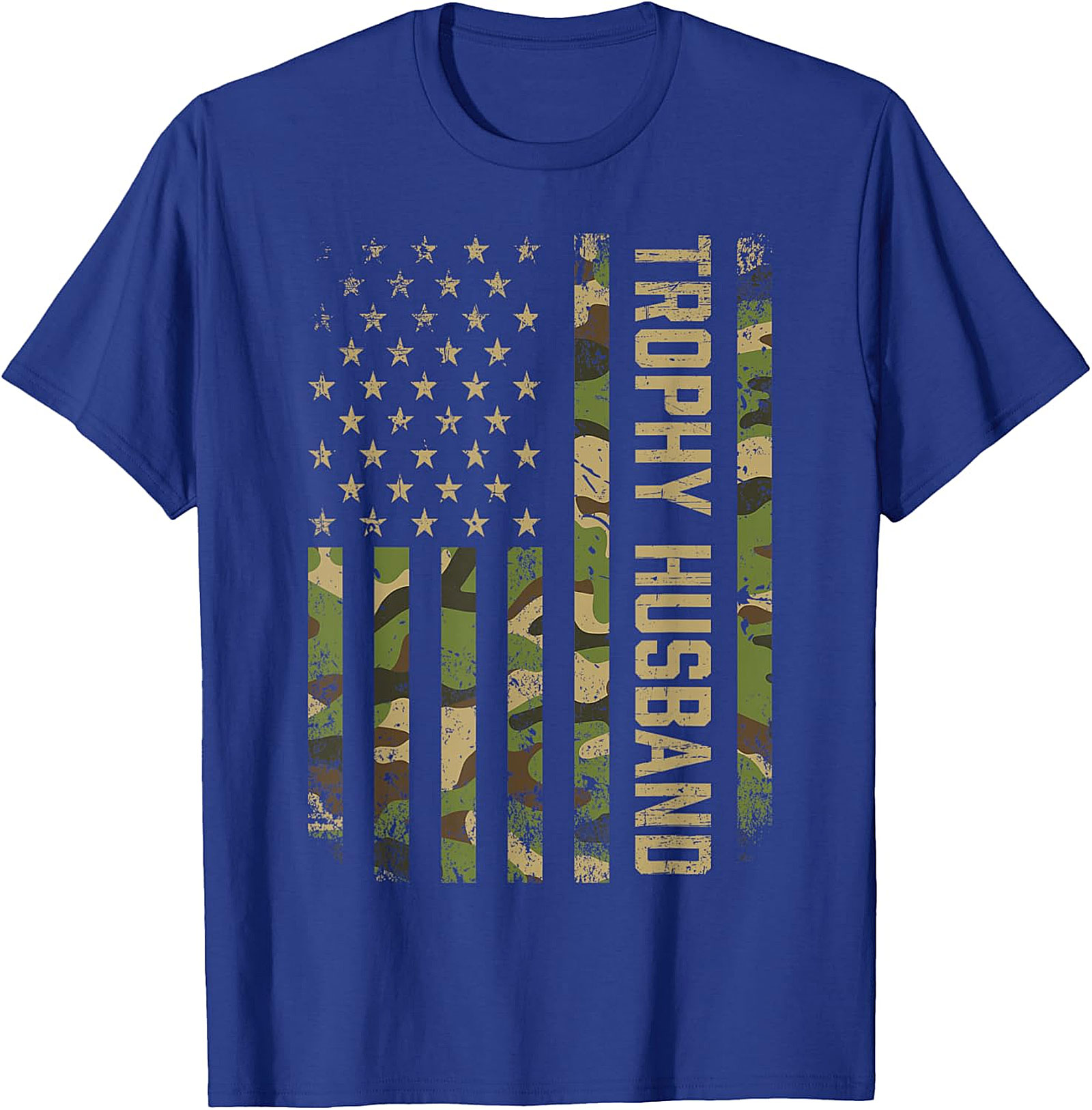 Trophy Husband Camo American Flag Graphic Tee | Funny Gift