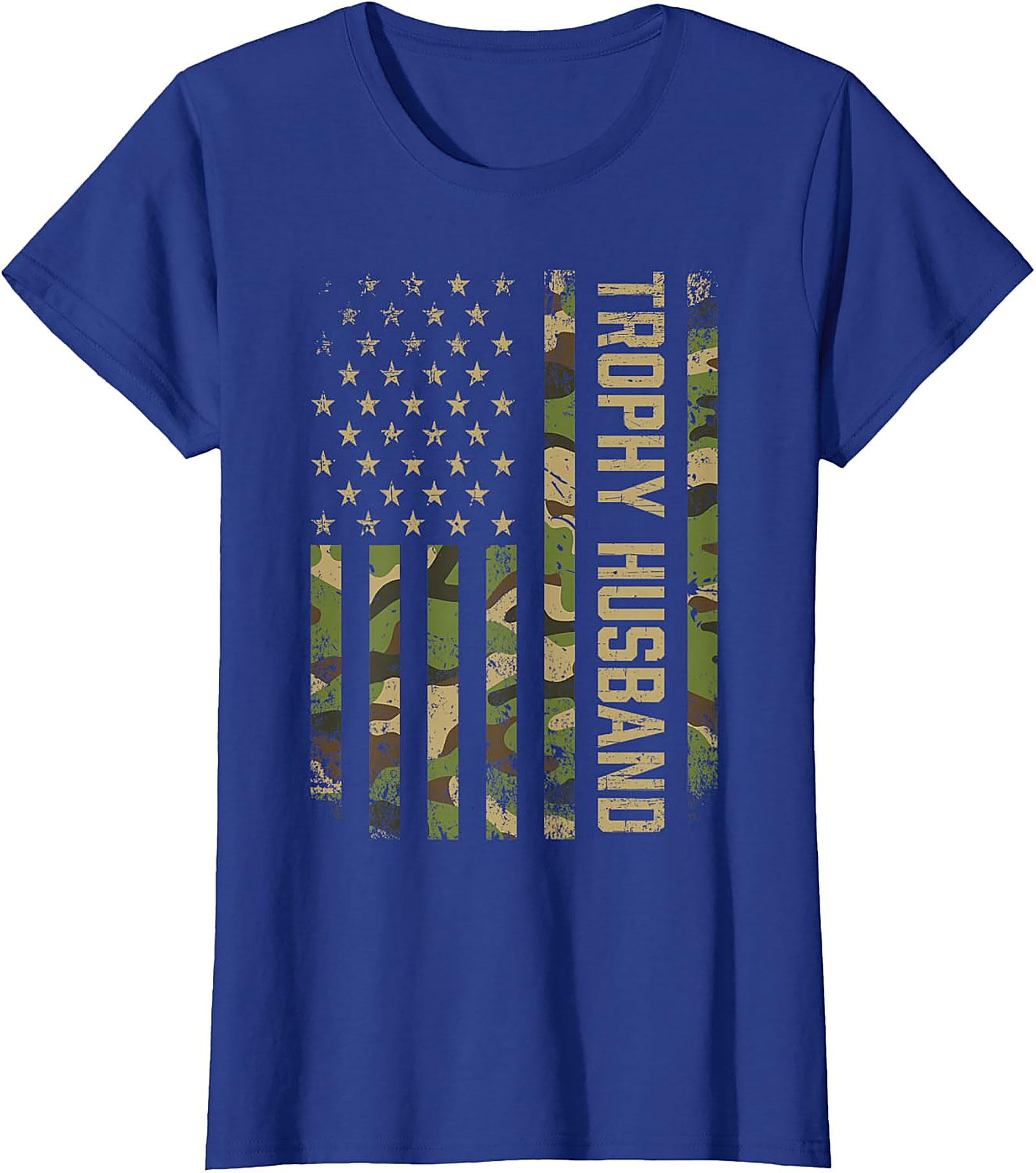 Trophy Husband Camo American Flag Graphic Tee | Funny Gift