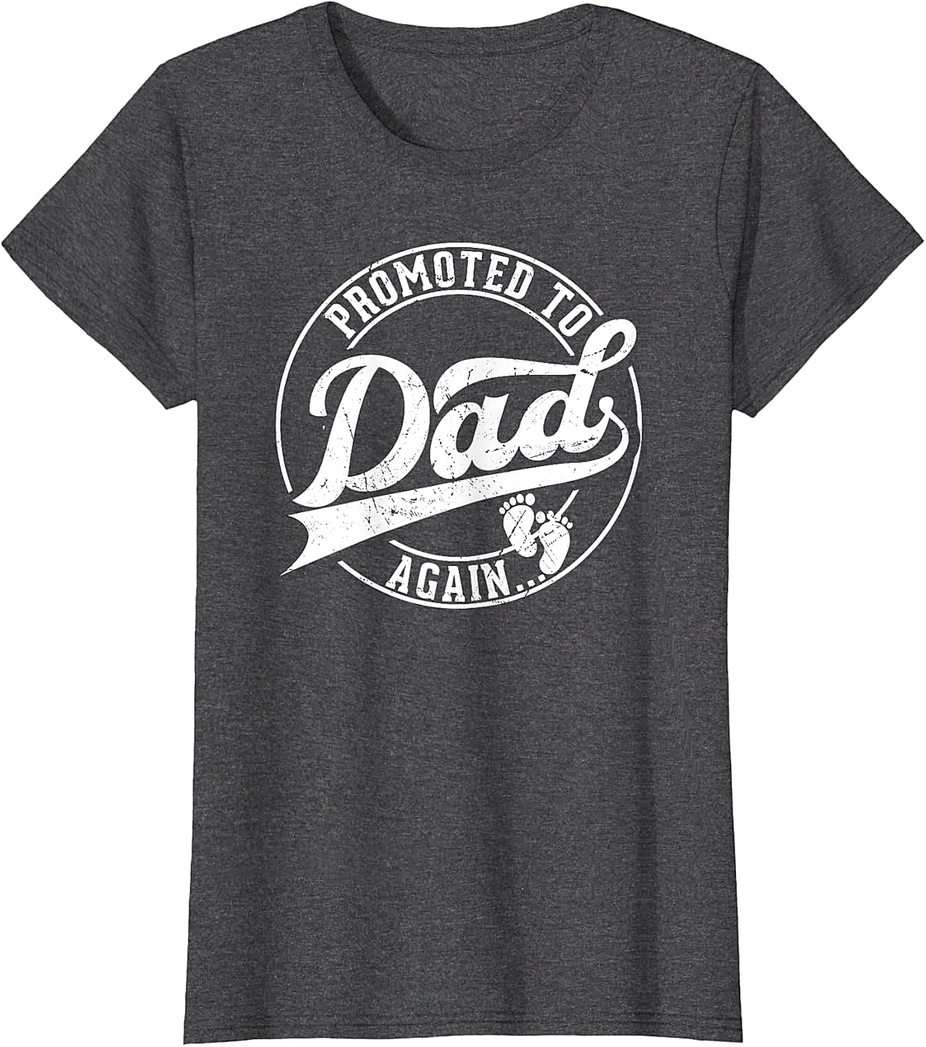 Promoted to Dad Again T-Shirt Funny Pregnancy Reveal Tee