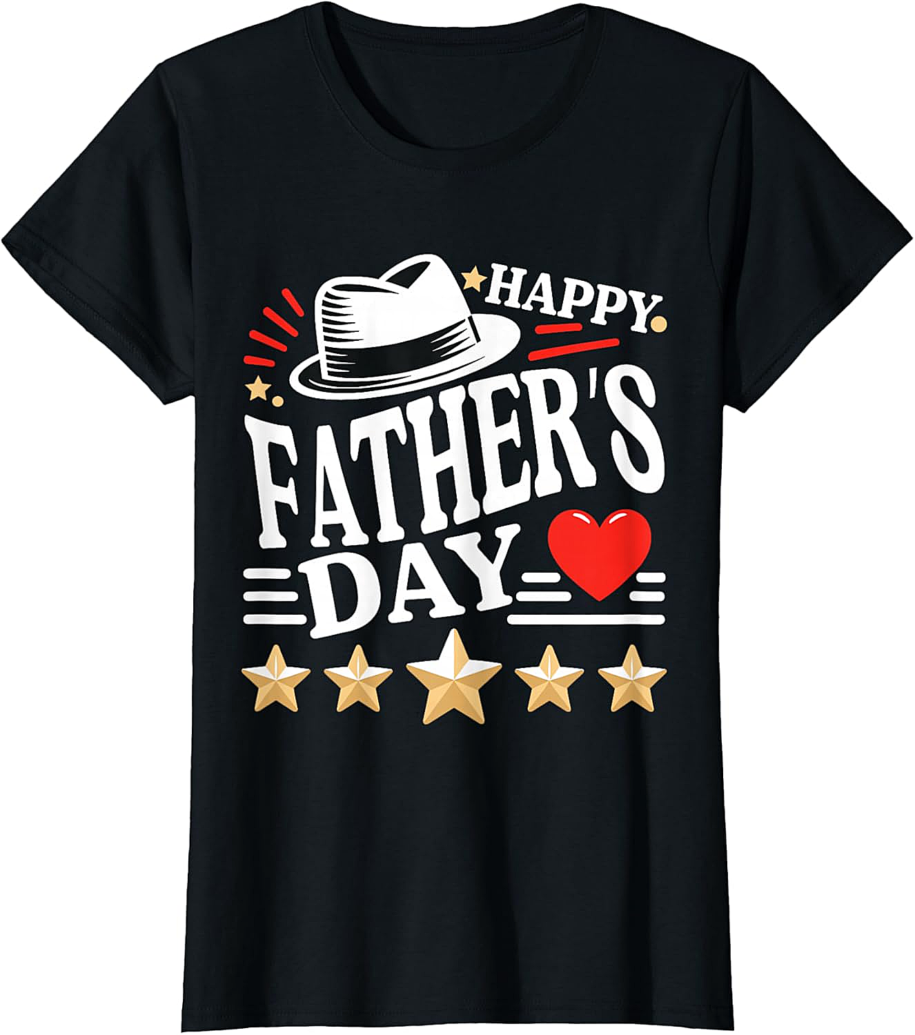 Happy Father's Day Fedora T-Shirt - 5-Star Dad Gift Idea