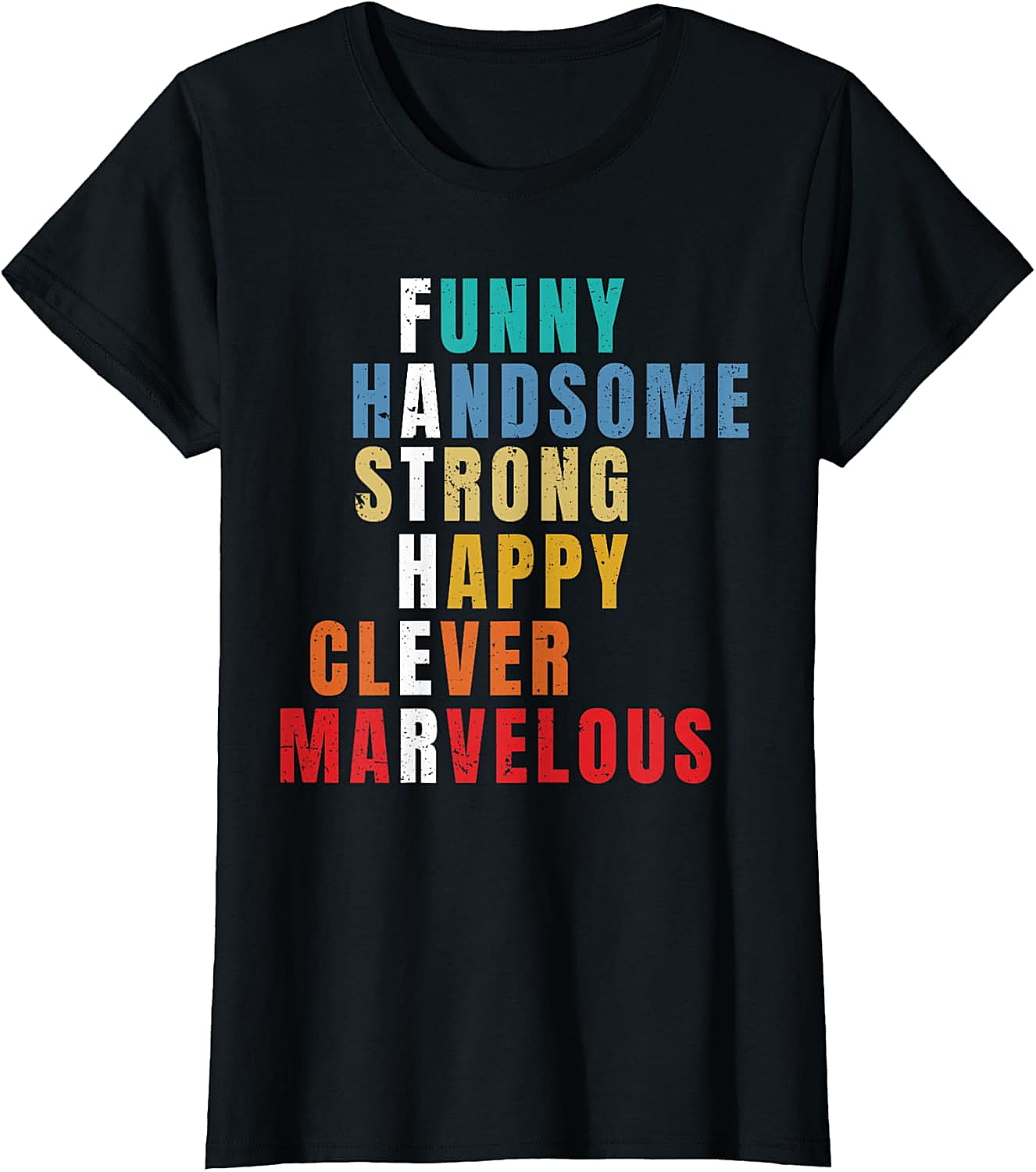 Retro Father Acrostic T-Shirt Funny Dad Graphic Tee