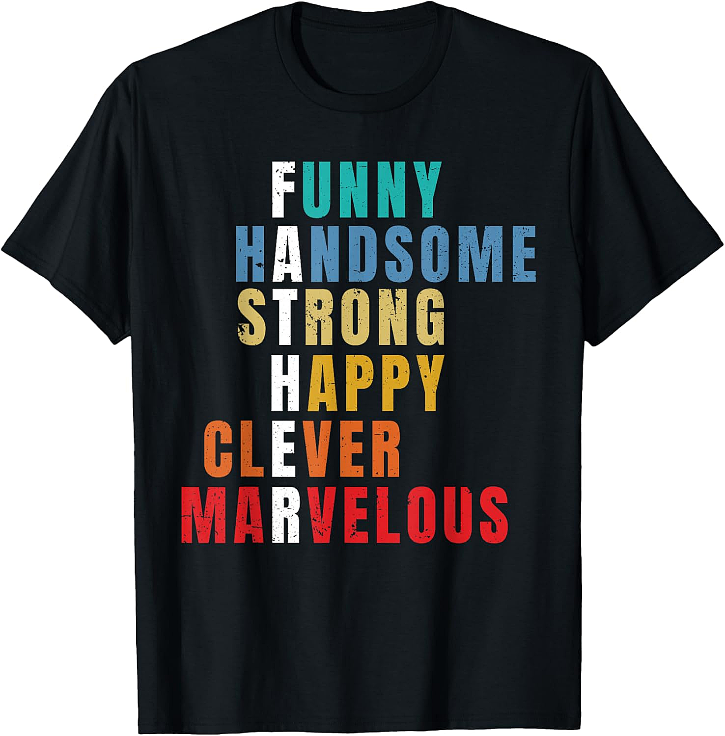 Retro Father Acrostic T-Shirt Funny Dad Graphic Tee