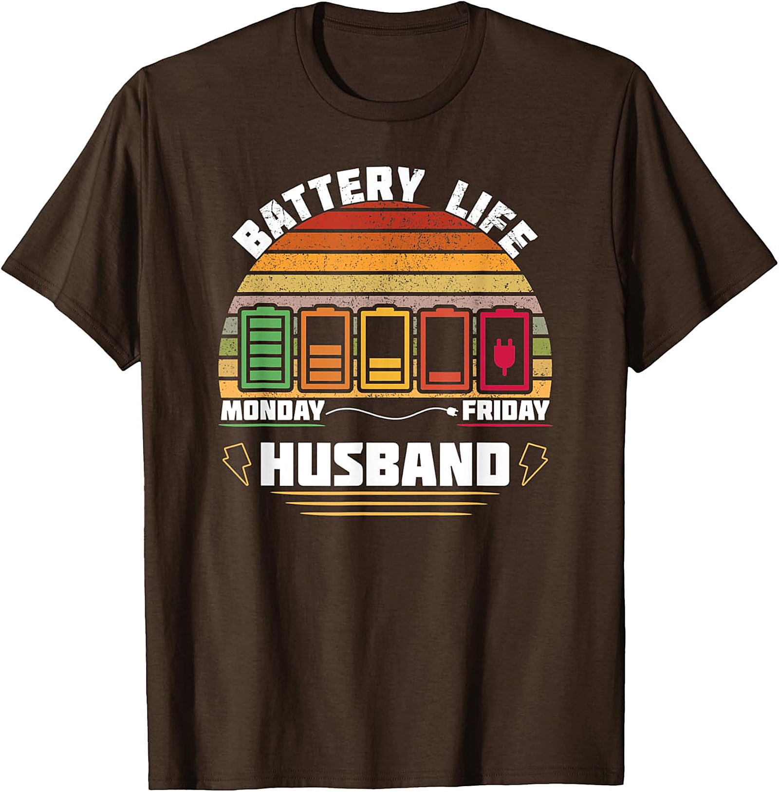 Husband Battery Life T-shirt - Funny Retro Work Week Tee