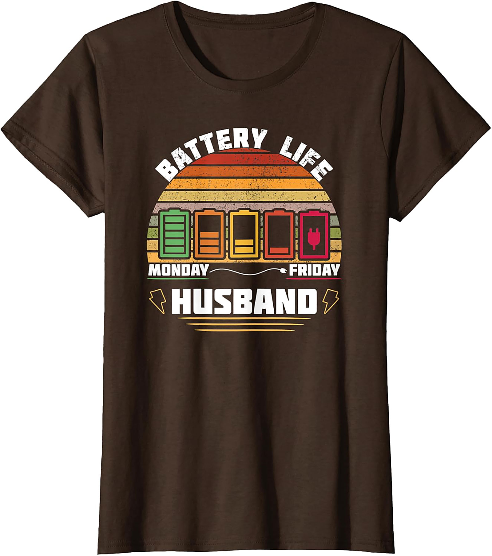 Husband Battery Life T-shirt - Funny Retro Work Week Tee