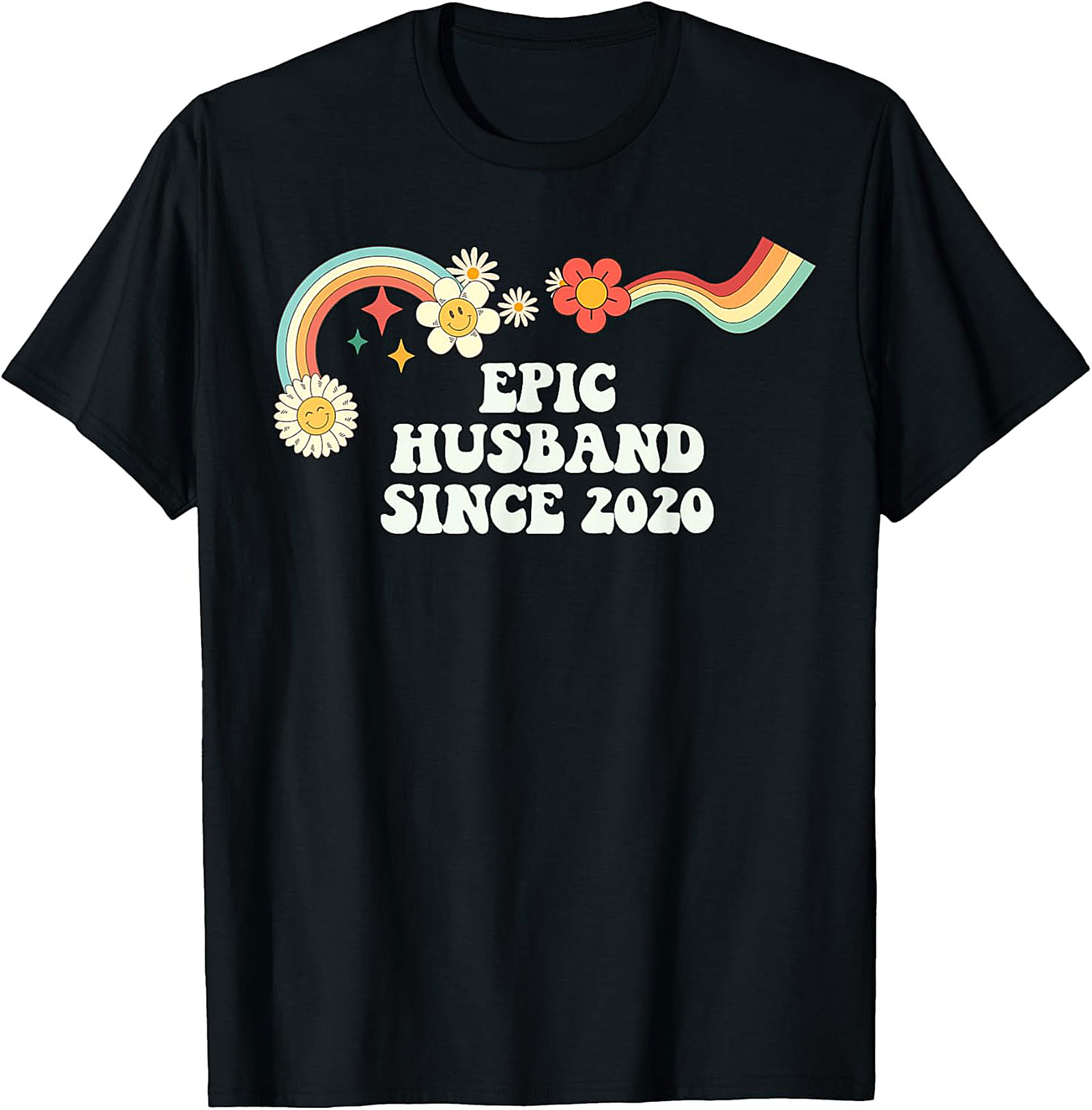 Epic Husband Since 2020 T-Shirt | Groovy Retro Gift Tee