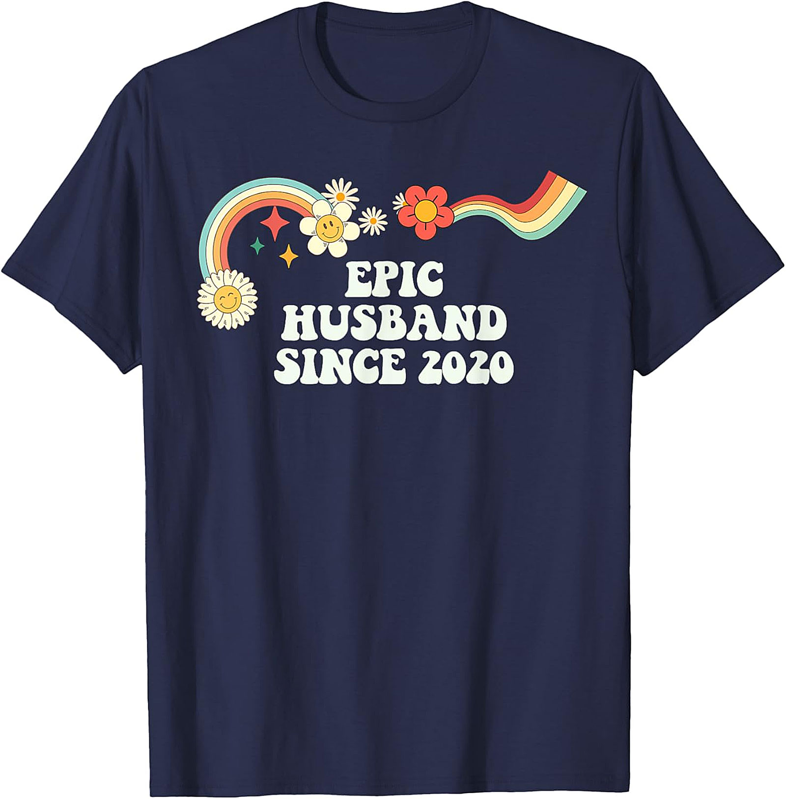 Epic Husband Since 2020 T-Shirt | Groovy Retro Gift Tee