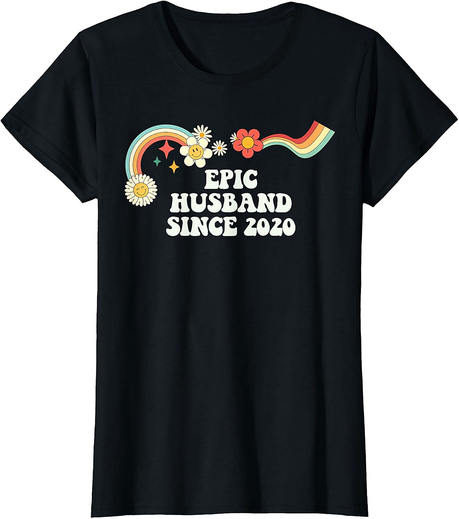 Epic Husband Since 2020 T-Shirt | Groovy Retro Gift Tee