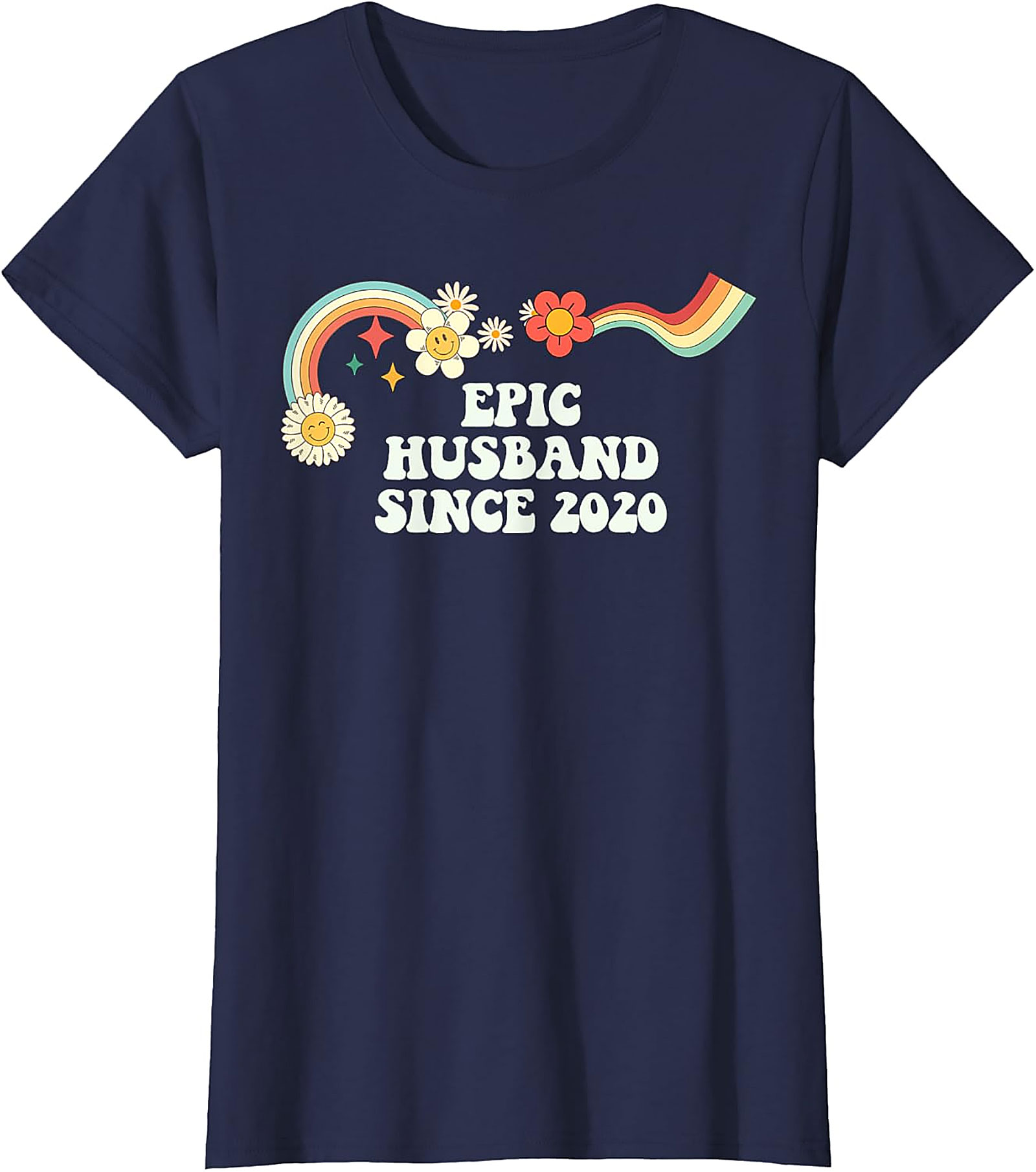Epic Husband Since 2020 T-Shirt | Groovy Retro Gift Tee