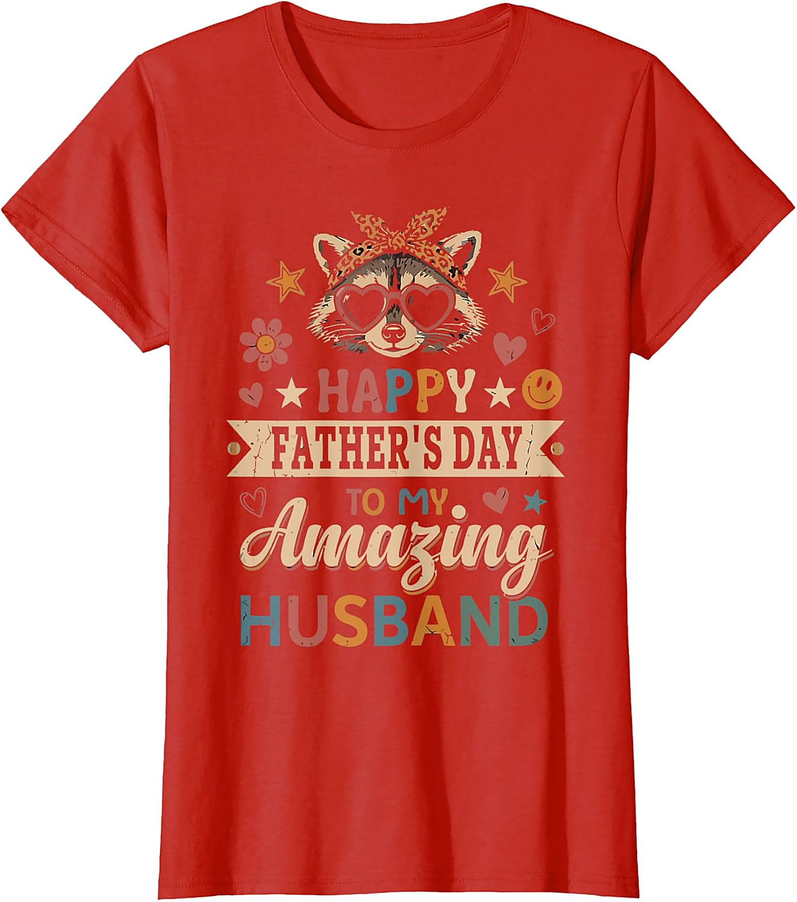 Retro Raccoon Father's Day Husband T-shirt | Cute Gift