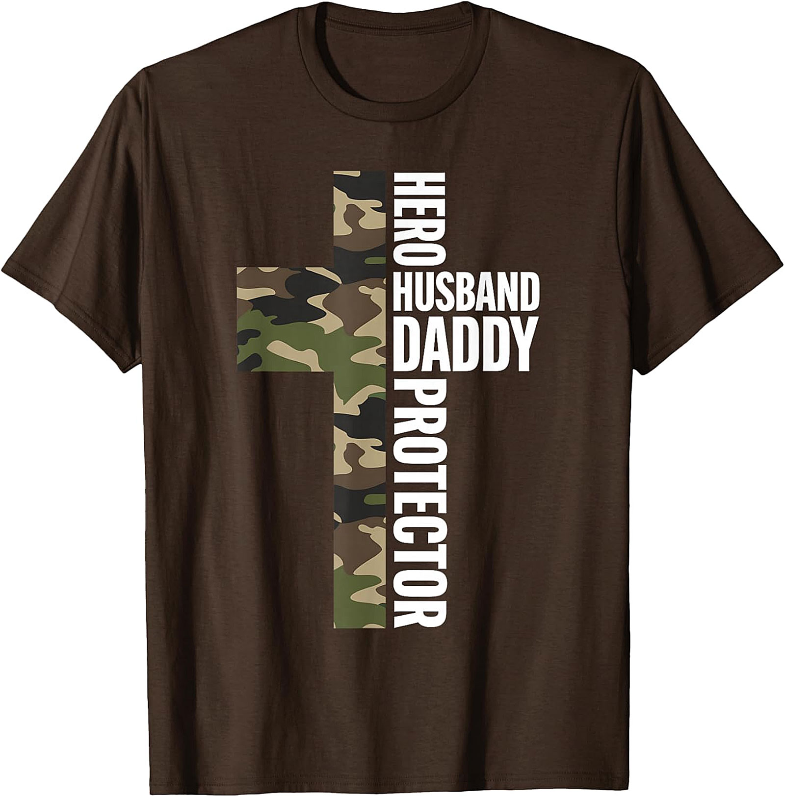 Hero Husband Daddy Protector T-Shirt | Camo Cross Tee