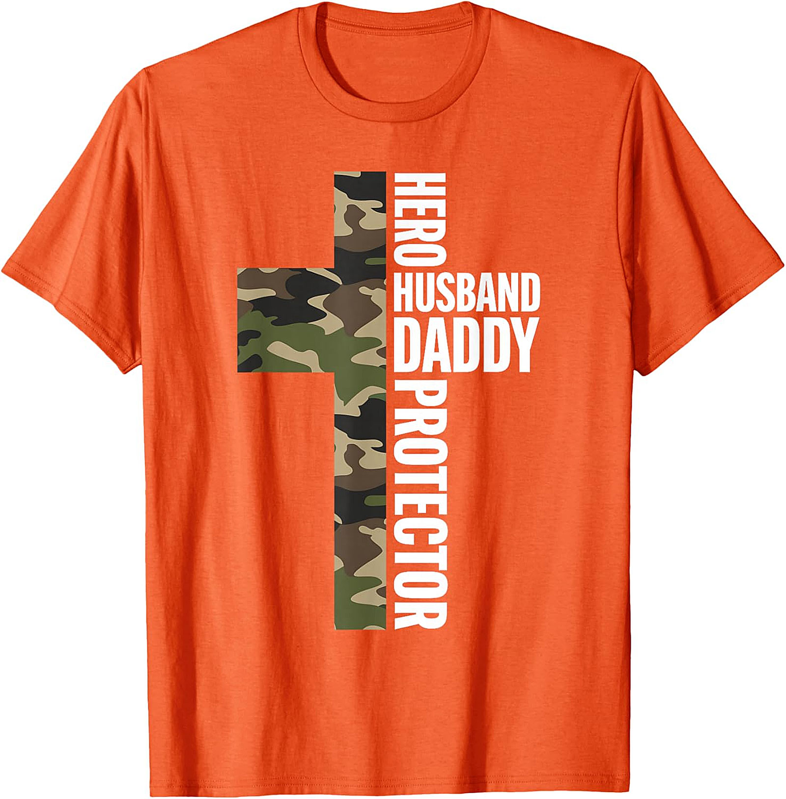 Hero Husband Daddy Protector T-Shirt | Camo Cross Tee