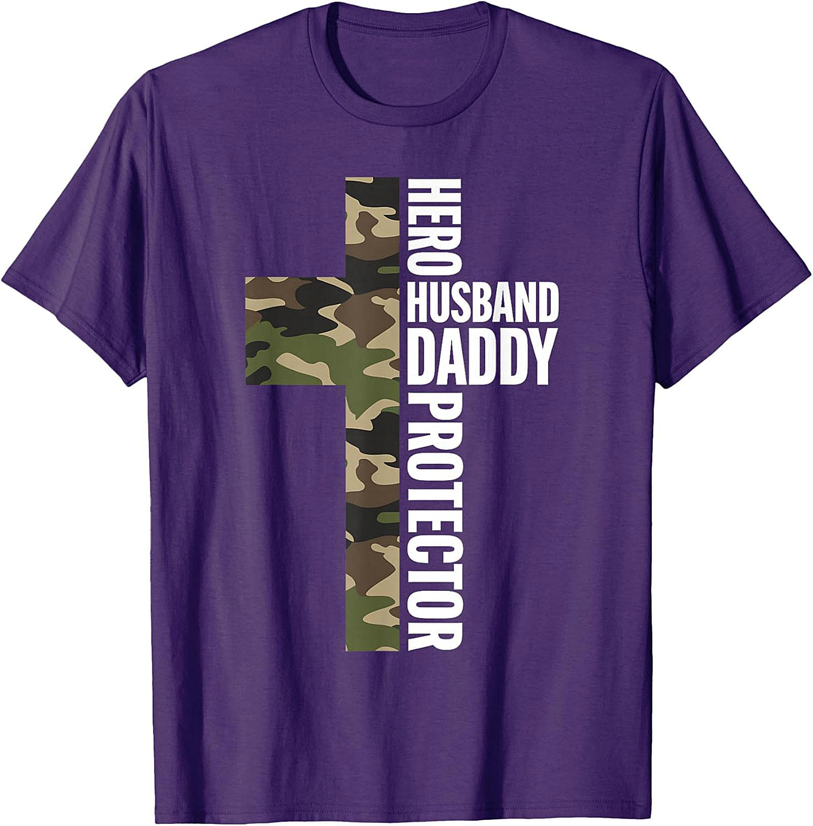 Hero Husband Daddy Protector T-Shirt | Camo Cross Tee