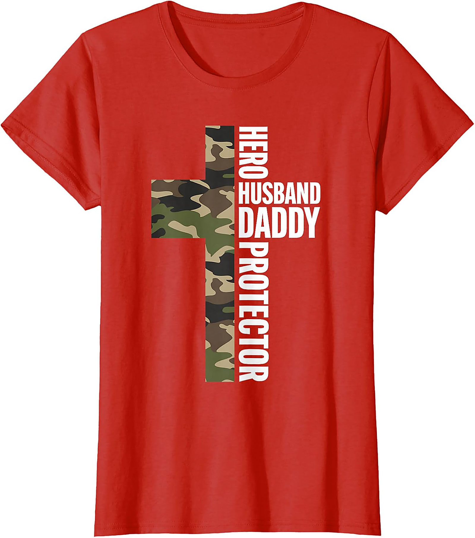 Hero Husband Daddy Protector T-Shirt | Camo Cross Tee