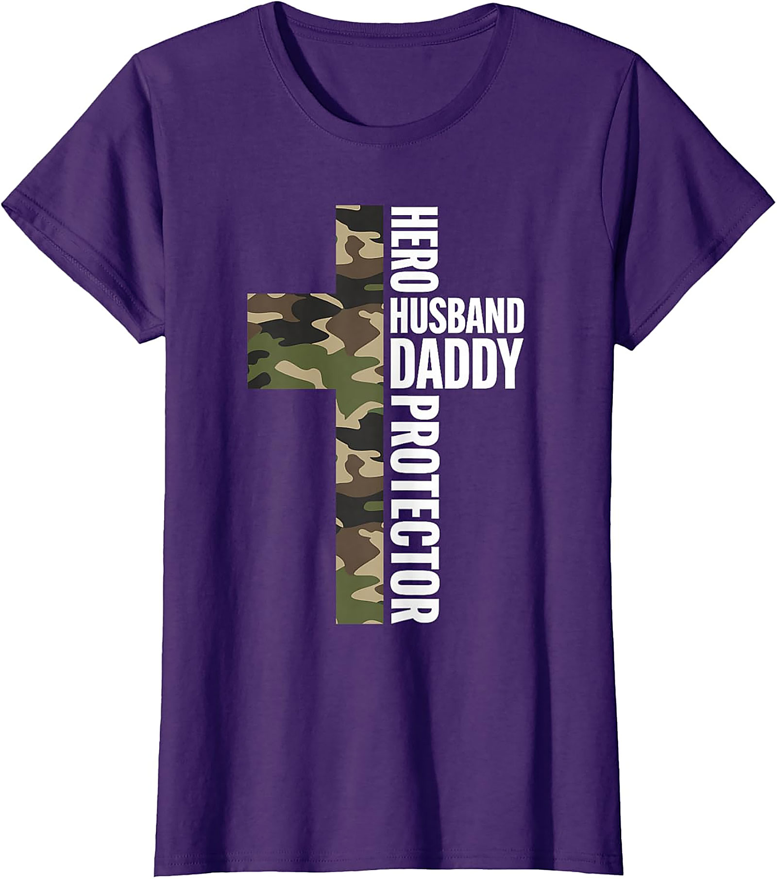 Hero Husband Daddy Protector T-Shirt | Camo Cross Tee