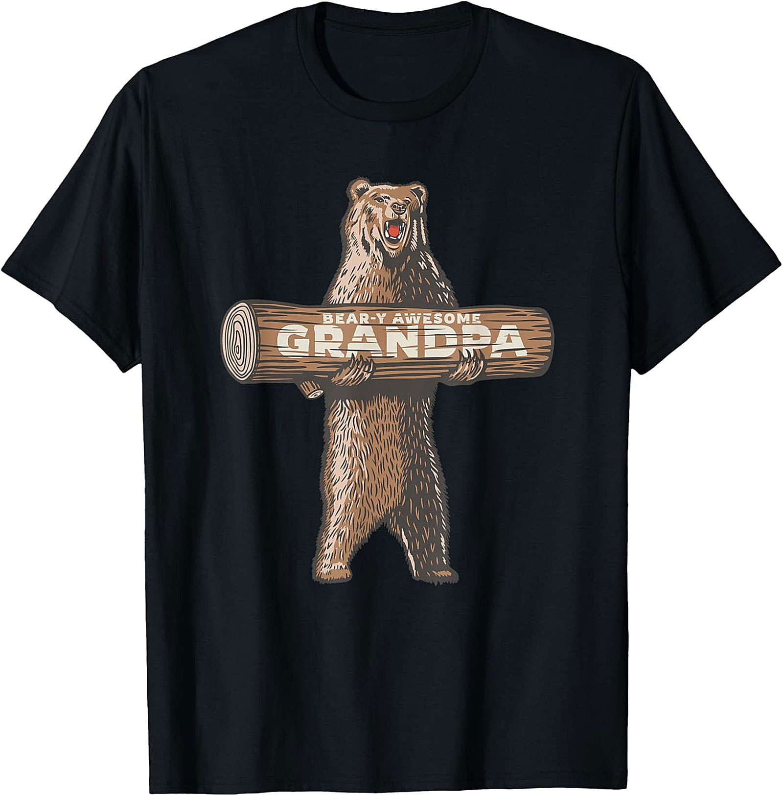  Bear-y Awesome Grandpa T-Shirt | Funny Grizzly Tee