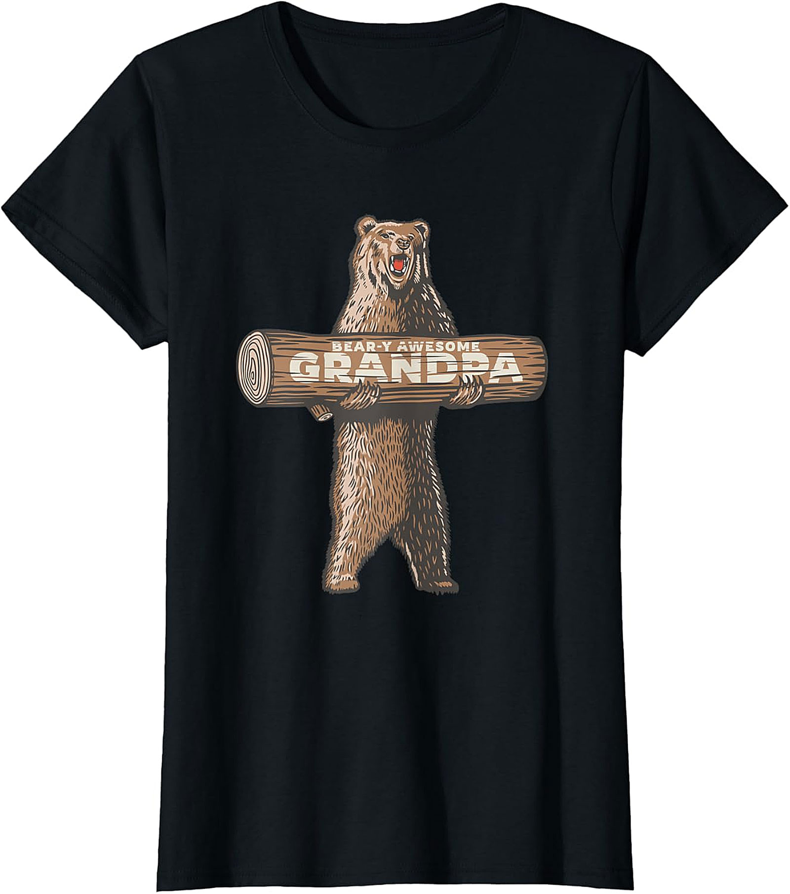  Bear-y Awesome Grandpa T-Shirt | Funny Grizzly Tee