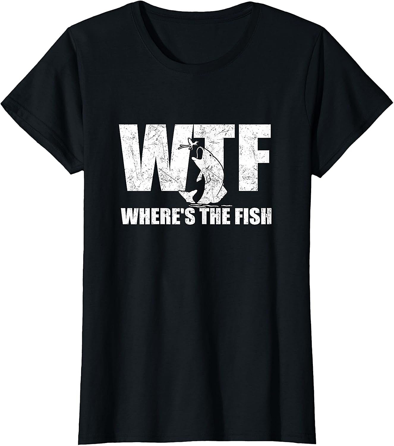 WTF Where's The Fish Funny Fishing T-Shirt Funny Tee