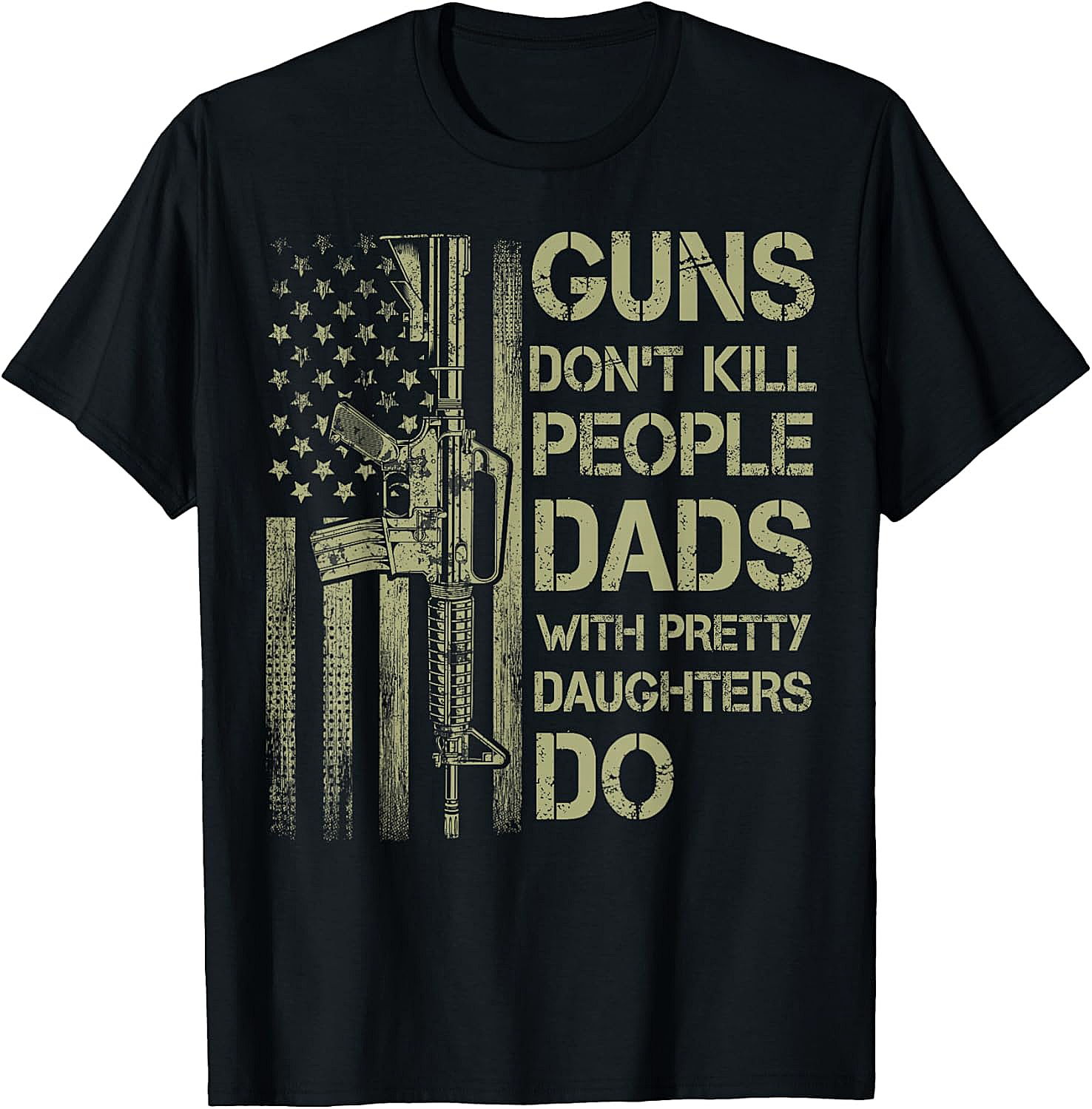 Funny Dads With Pretty Daughters T-Shirt Protective Dad Tee