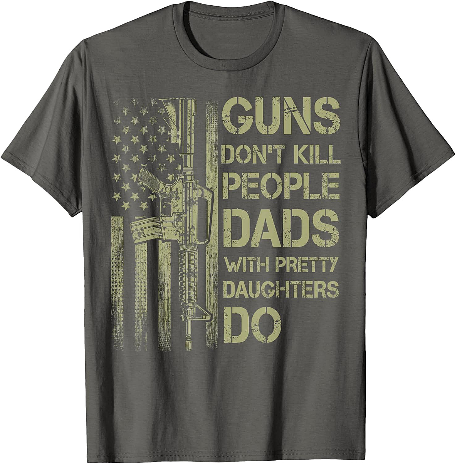 Funny Dads With Pretty Daughters T-Shirt Protective Dad Tee