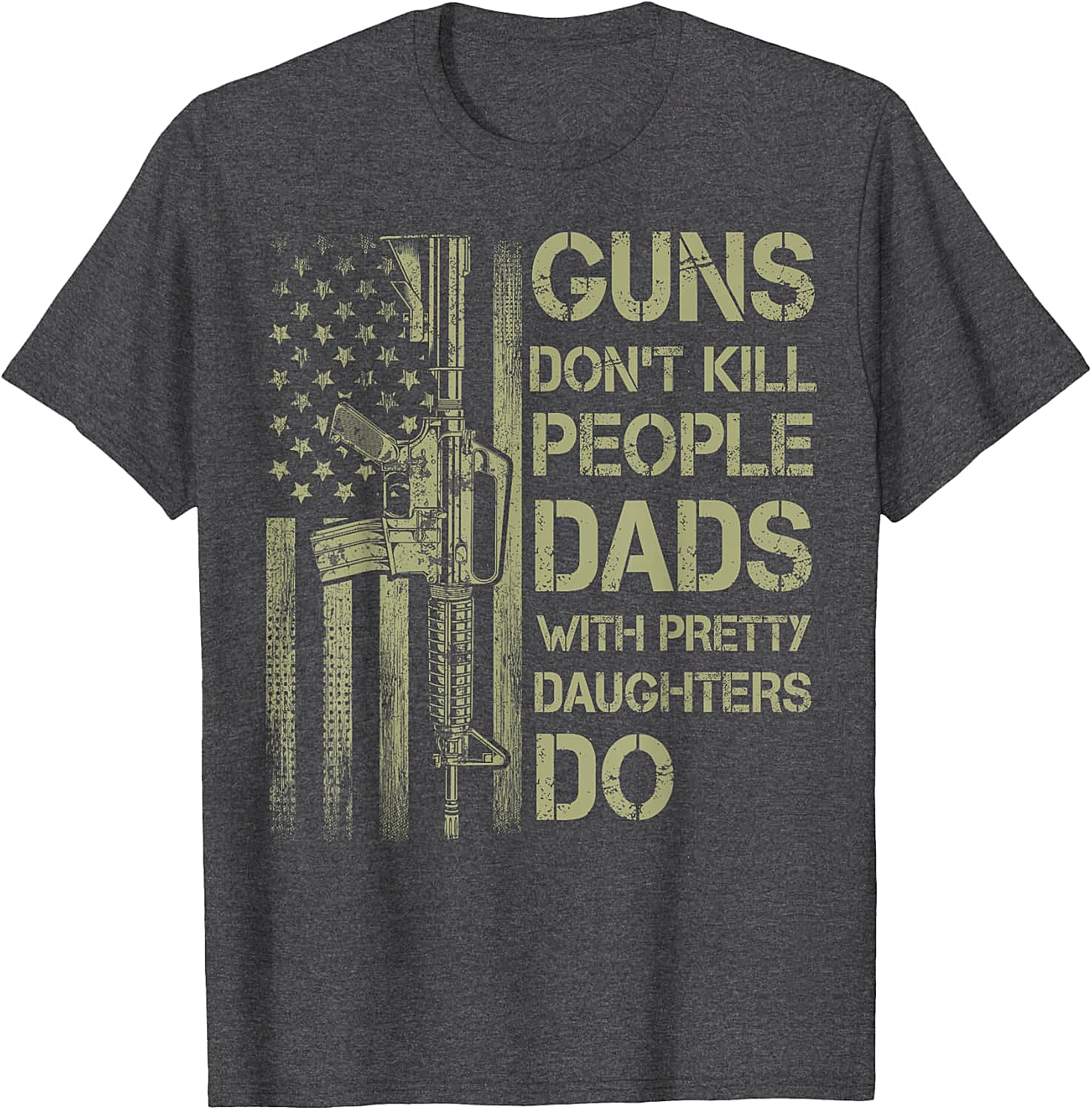 Funny Dads With Pretty Daughters T-Shirt Protective Dad Tee