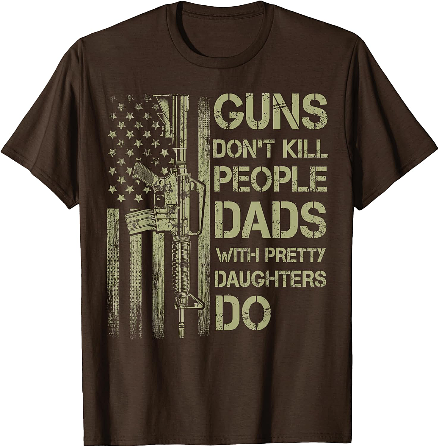 Funny Dads With Pretty Daughters T-Shirt Protective Dad Tee