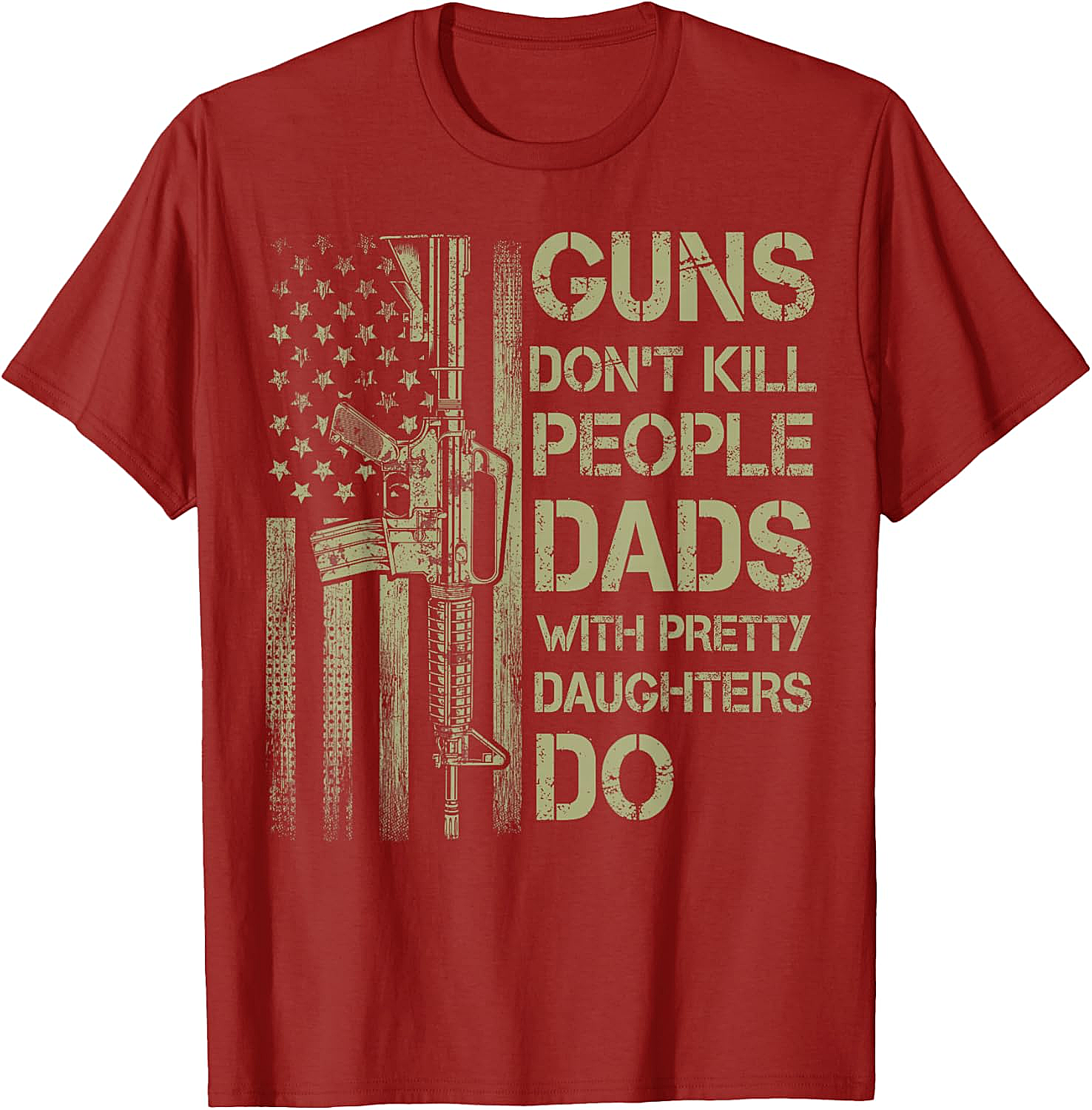 Funny Dads With Pretty Daughters T-Shirt Protective Dad Tee