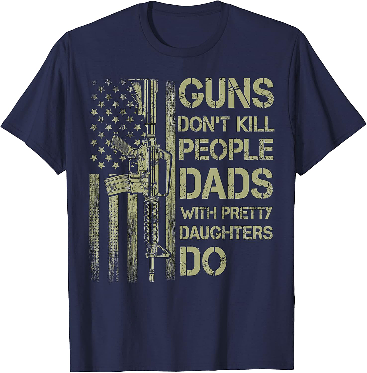 Funny Dads With Pretty Daughters T-Shirt Protective Dad Tee