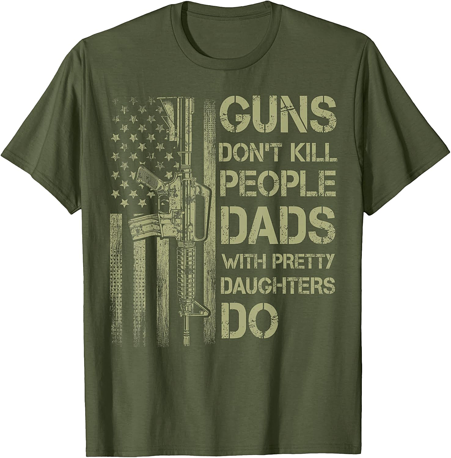 Funny Dads With Pretty Daughters T-Shirt Protective Dad Tee